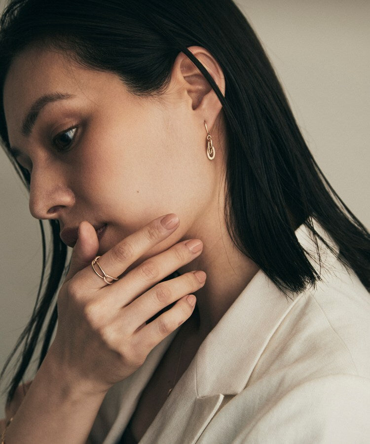 ココシュニック COCOSHNIK ◆K10ダイヤモンド ロープPCチェーン リング (イエローゴールド(104)) イエローゴールド(104)