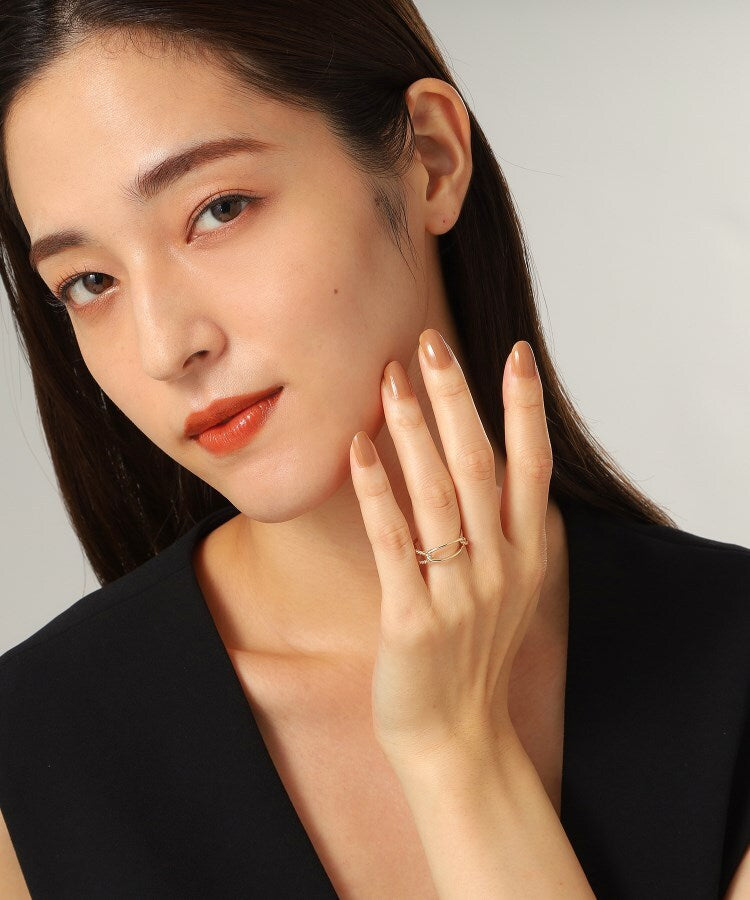 ココシュニック COCOSHNIK ◆K10ダイヤモンド ロープPCチェーン リング (イエローゴールド(104)) イエローゴールド(104)