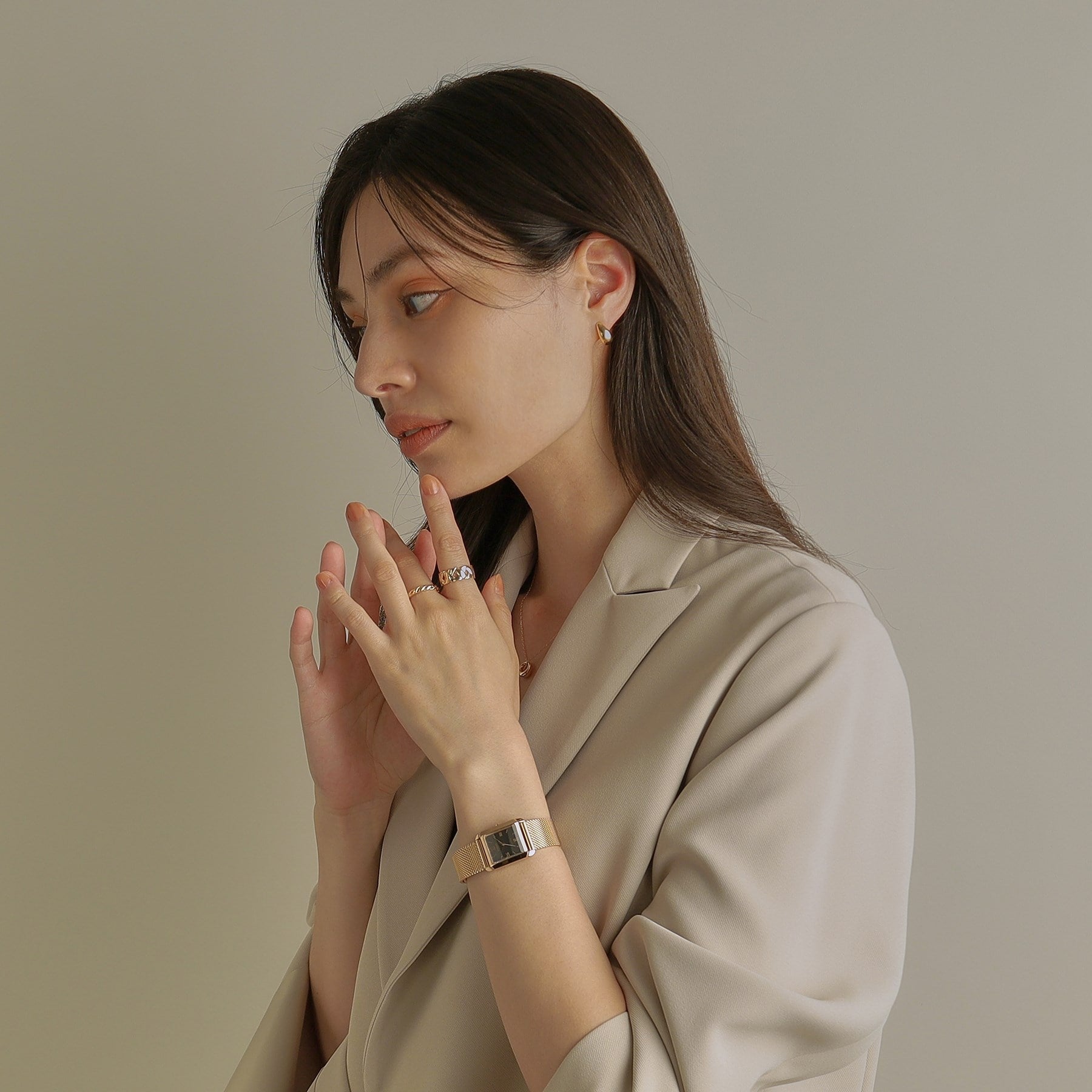 ココシュニック COCOSHNIK RG シチズンL別注モデル スクエア チェンジャブルウォッチ(ブラック) (ローズゴールド(100)) ローズゴールド(100)