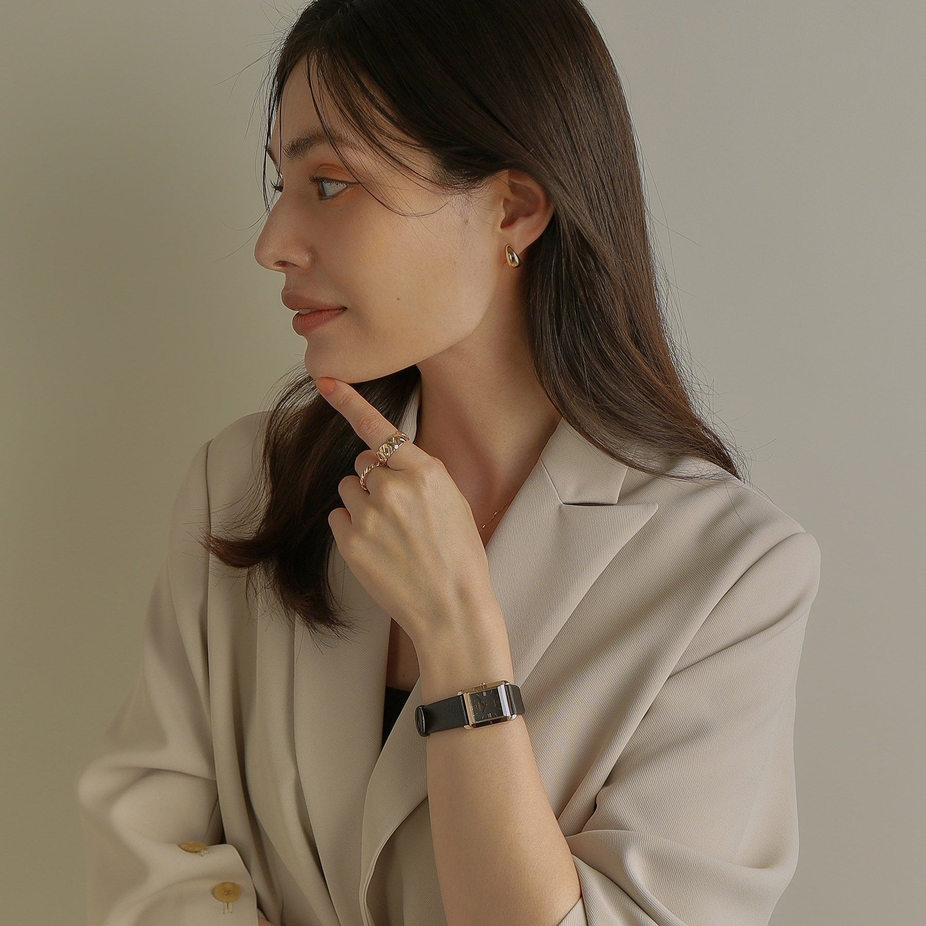 ココシュニック COCOSHNIK RG シチズンL別注モデル スクエア チェンジャブルウォッチ(ブラック) (ローズゴールド(100)) ローズゴールド(100)