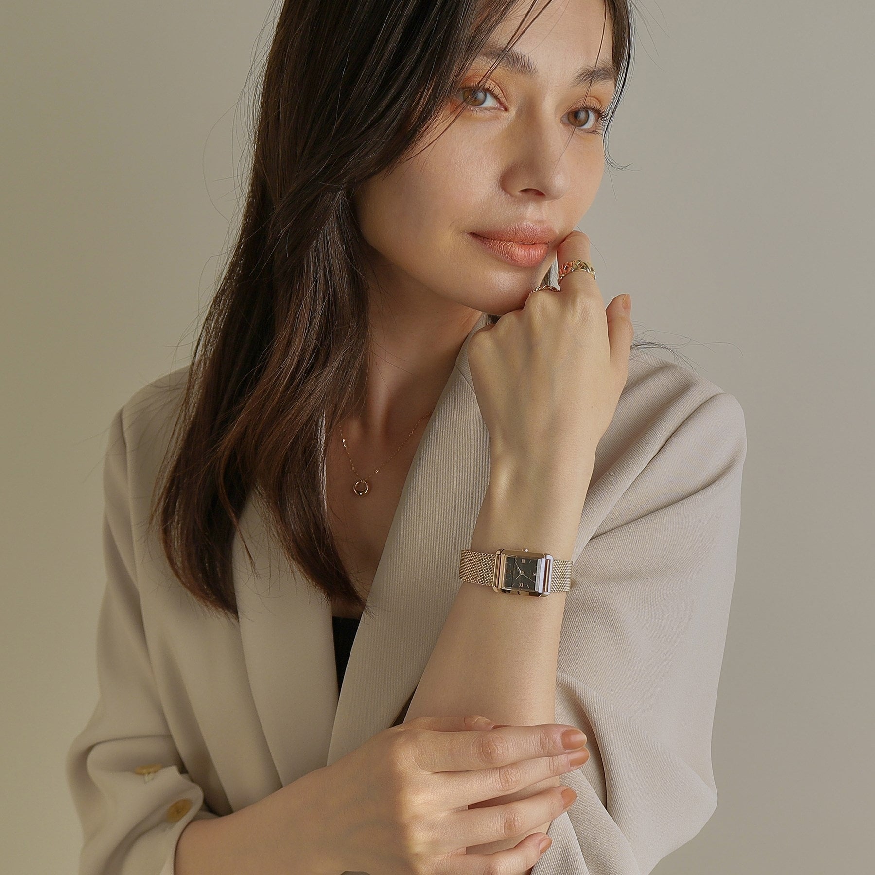 ココシュニック COCOSHNIK RG シチズンL別注モデル スクエア チェンジャブルウォッチ(ブラック) (ローズゴールド(100)) ローズゴールド(100)