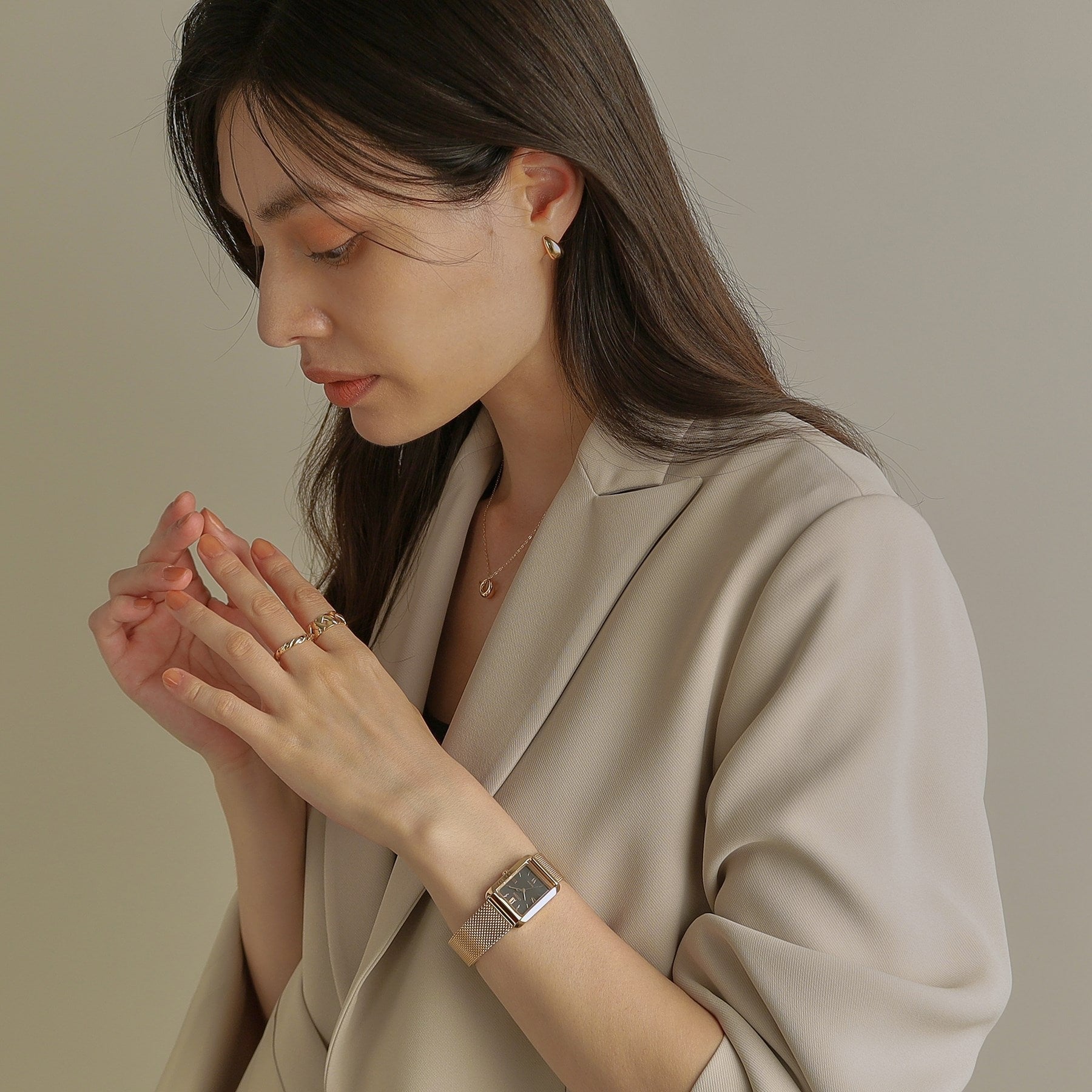 ココシュニック COCOSHNIK RG シチズンL別注モデル スクエア チェンジャブルウォッチ(ブラック) (ローズゴールド(100)) ローズゴールド(100)