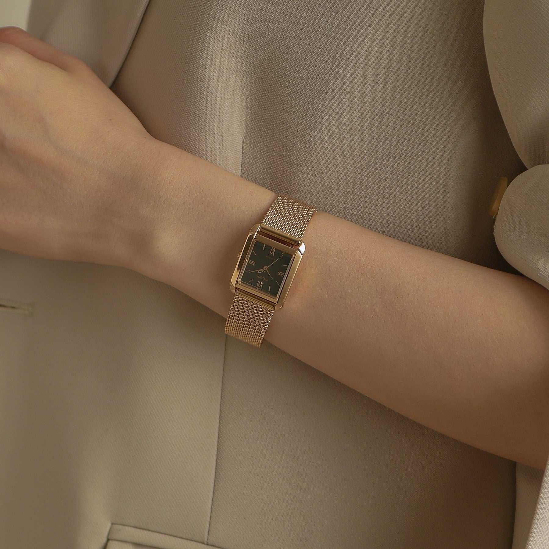 ココシュニック COCOSHNIK RG シチズンL別注モデル スクエア チェンジャブルウォッチ(ブラック) (ローズゴールド(100)) ローズゴールド(100)