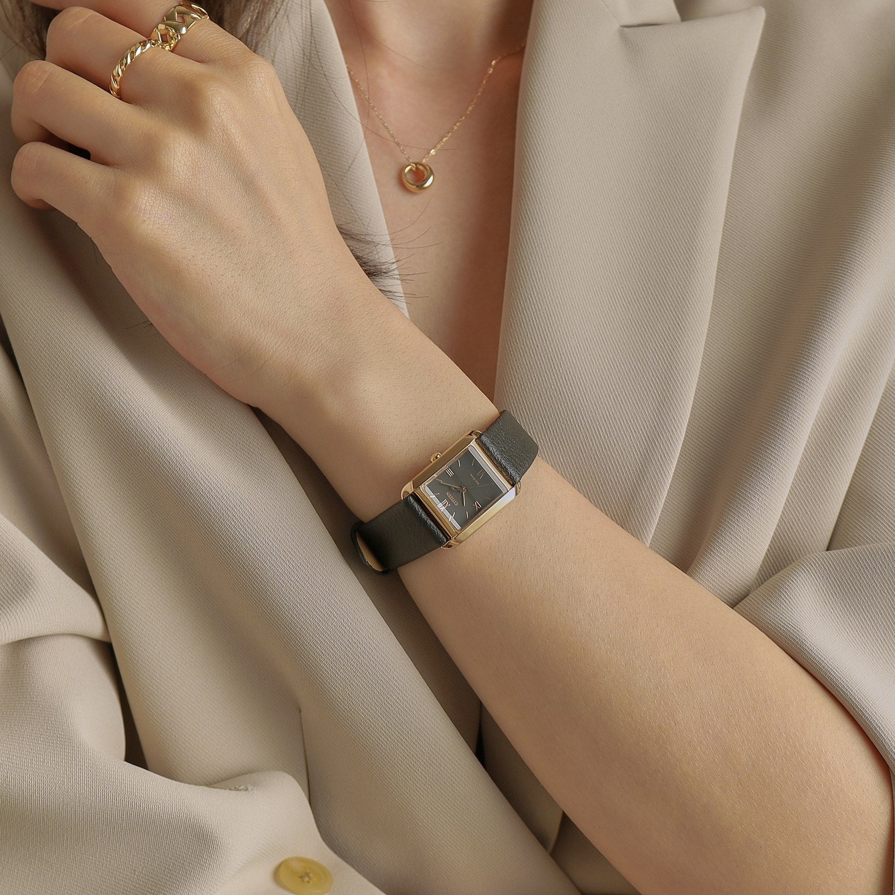 ココシュニック COCOSHNIK RG シチズンL別注モデル スクエア チェンジャブルウォッチ(ブラック) (ローズゴールド(100)) ローズゴールド(100)