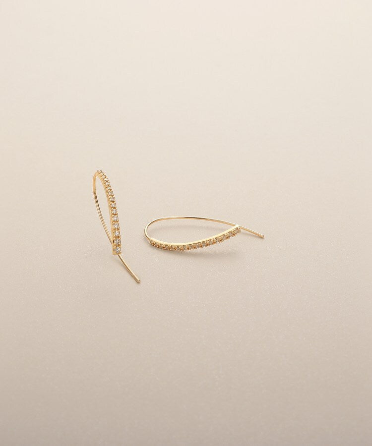 ココシュニック COCOSHNIK K10ダイヤモンド マーキス フックピアス (アイボリー(104)) アイボリー(104)