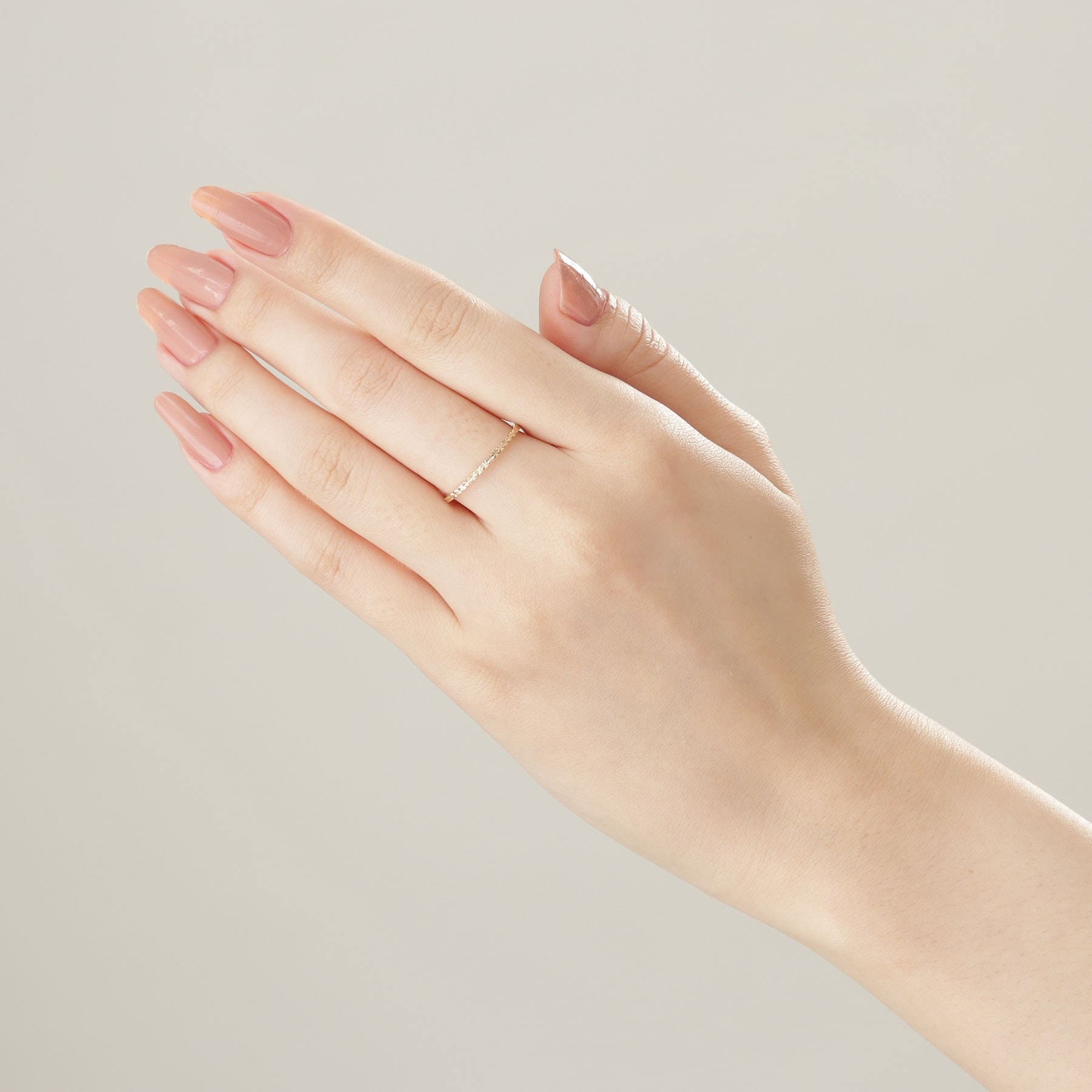 ココシュニック COCOSHNIK カットワーク極光リング(#16) (イエローゴールド) イエローゴールド(100)