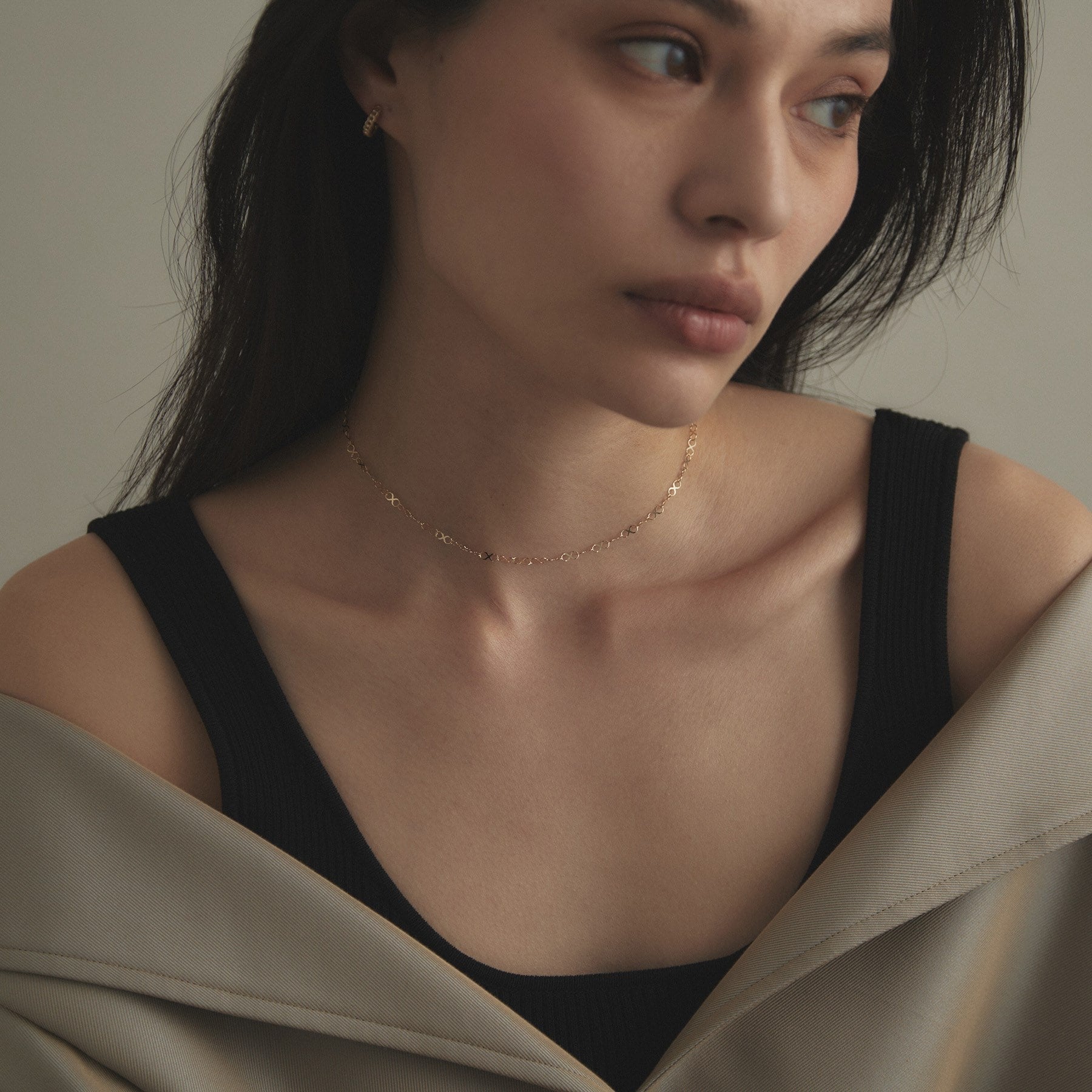 ココシュニック COCOSHNIK K10Xチェーン チョーカー大 イエローゴールド(100)