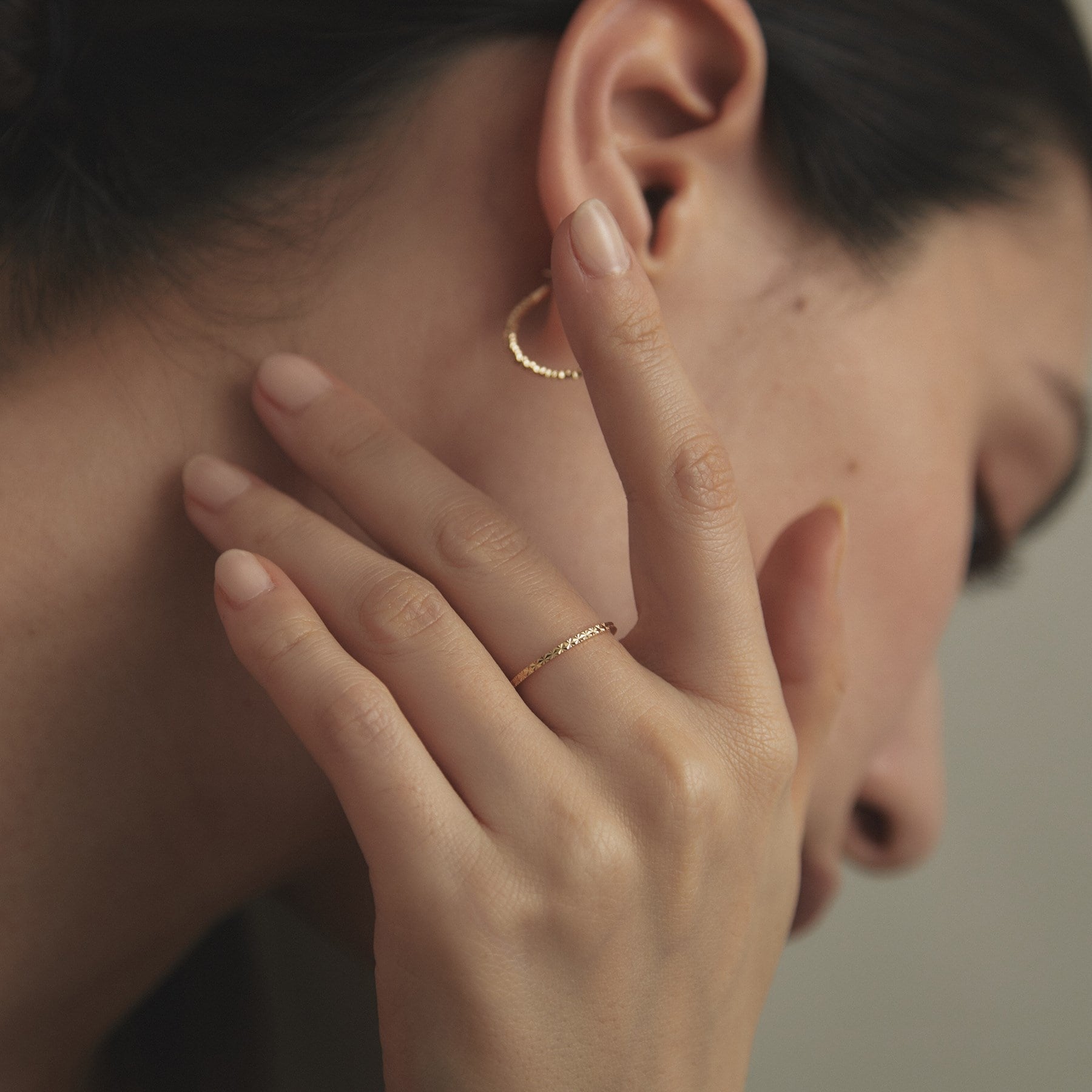 ココシュニック COCOSHNIK K18 カットワーク極光 リング