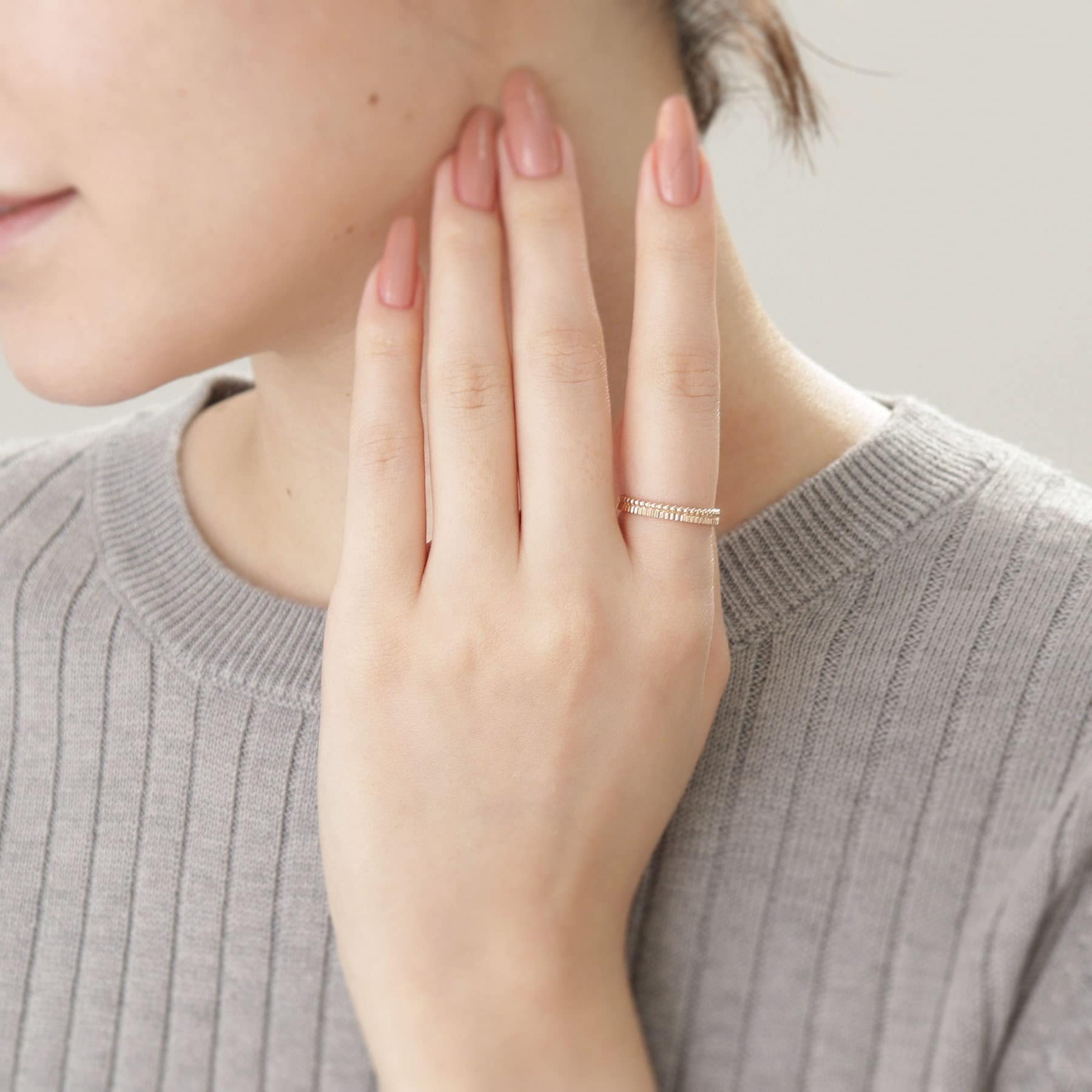 ココシュニック COCOSHNIK K10ミル縦溝リング イエローゴールド(100)