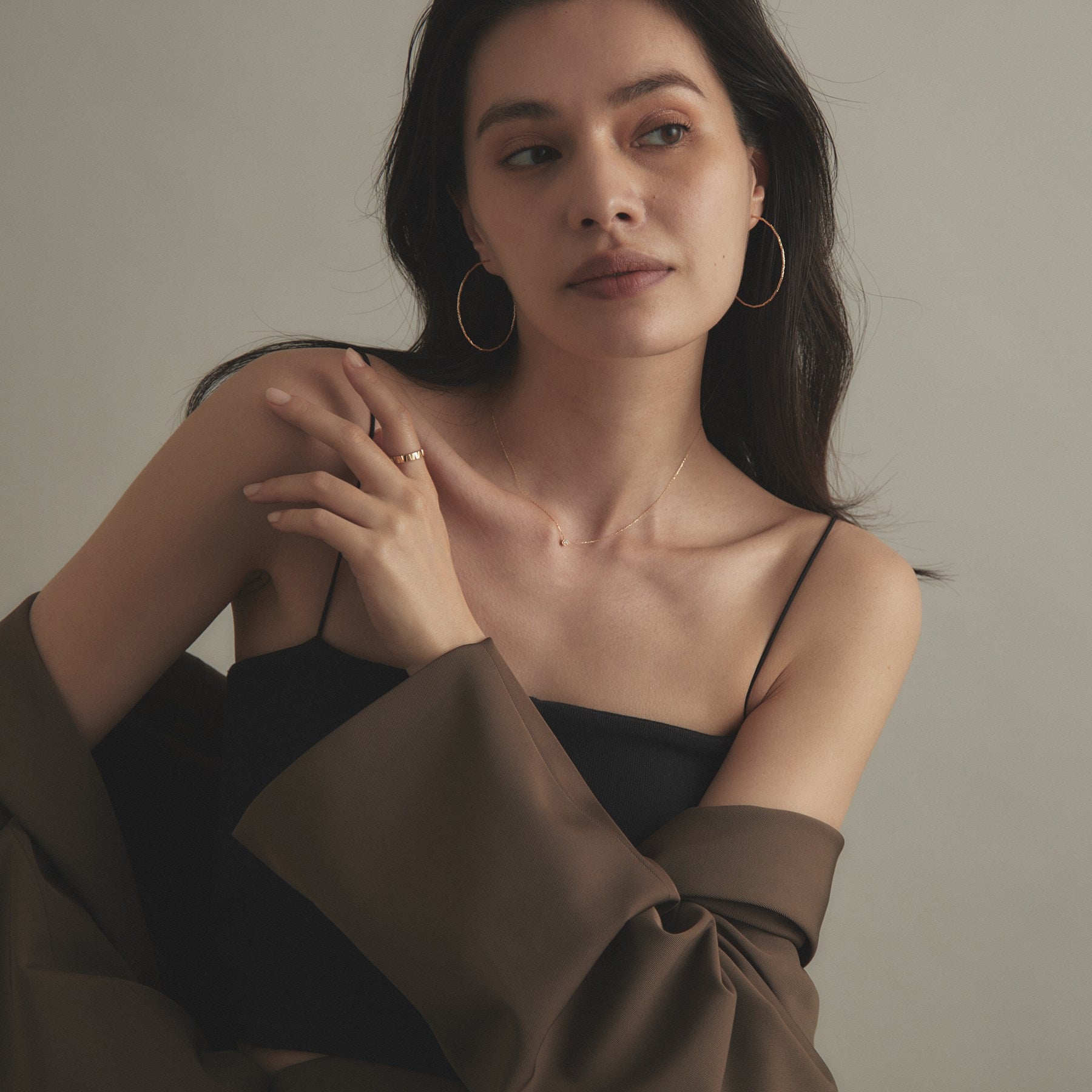 ココシュニック COCOSHNIK ミラーカットビーズ フープピアス(中) (イエローゴールド) イエローゴールド(100)