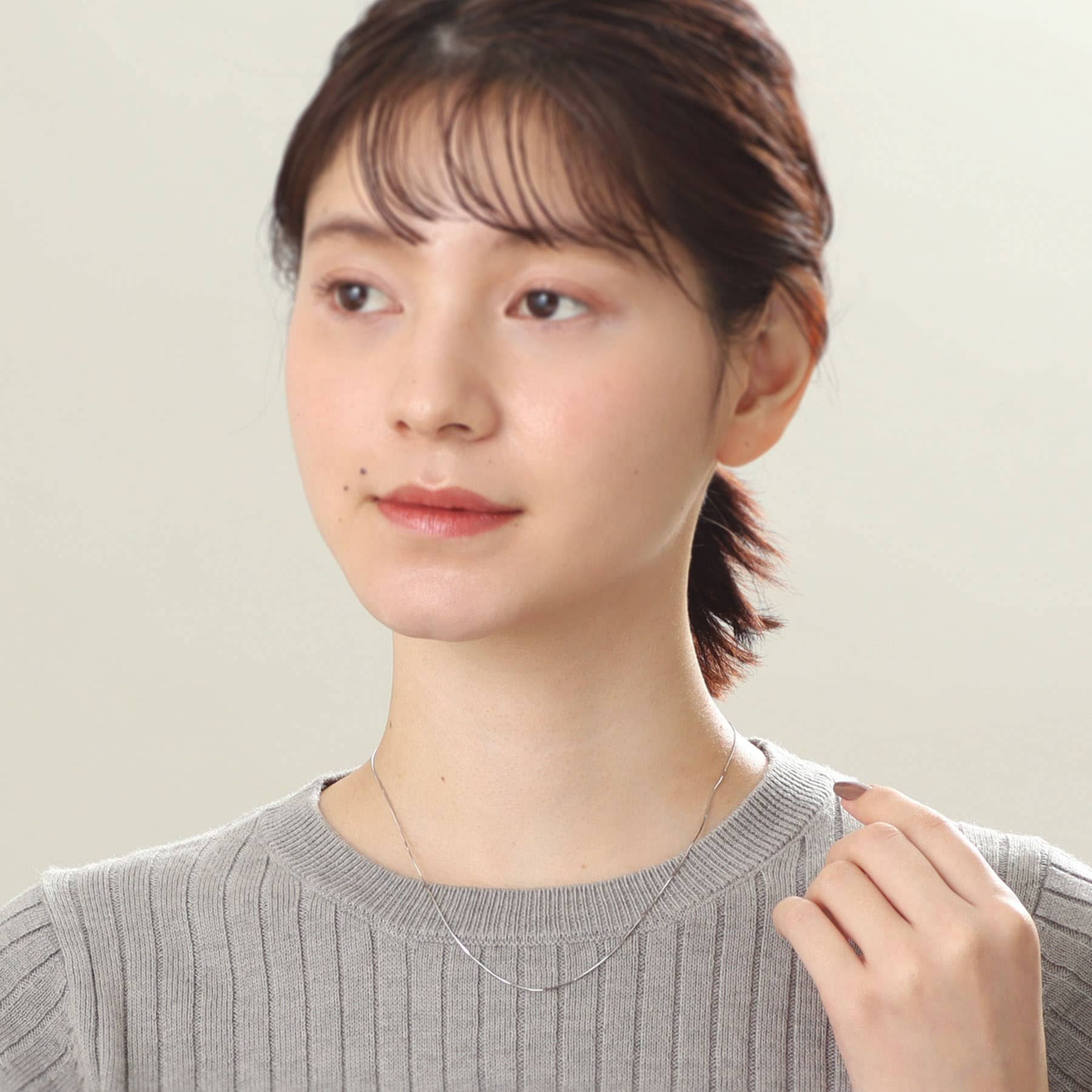 ココシュニック COCOSHNIK コンパクトチェーン ネックレス(WG) (ホワイトゴールド) ホワイトゴールド(200)