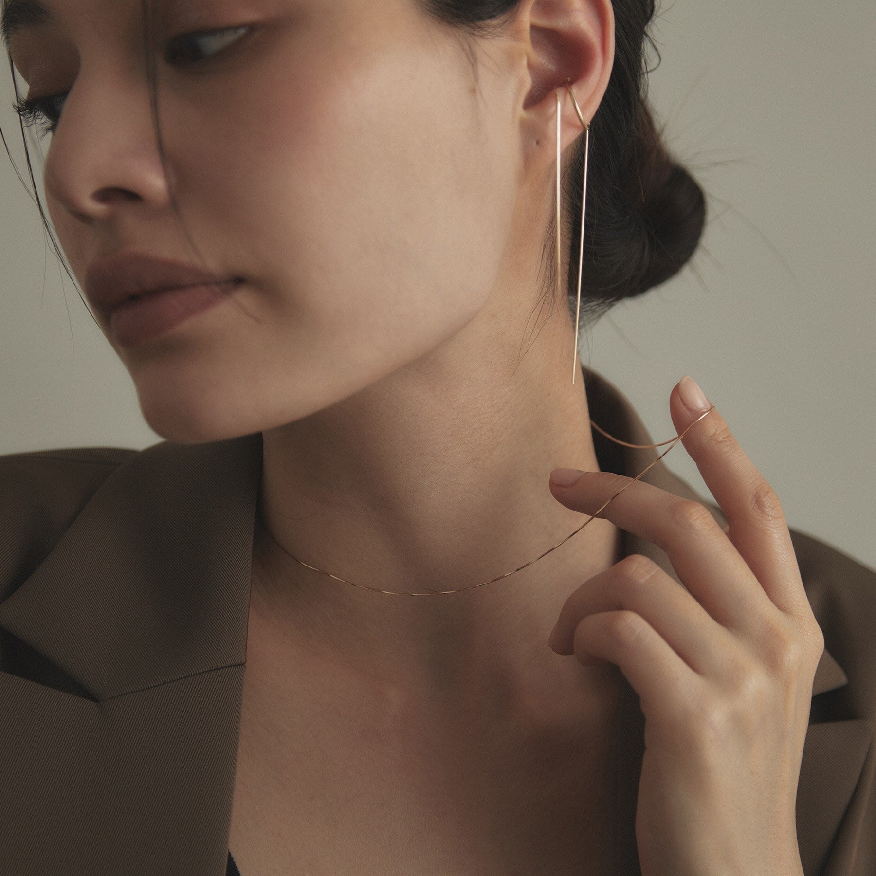 ココシュニック COCOSHNIK コンパクトチェーン ネックレス (イエローゴールド) イエローゴールド(100)