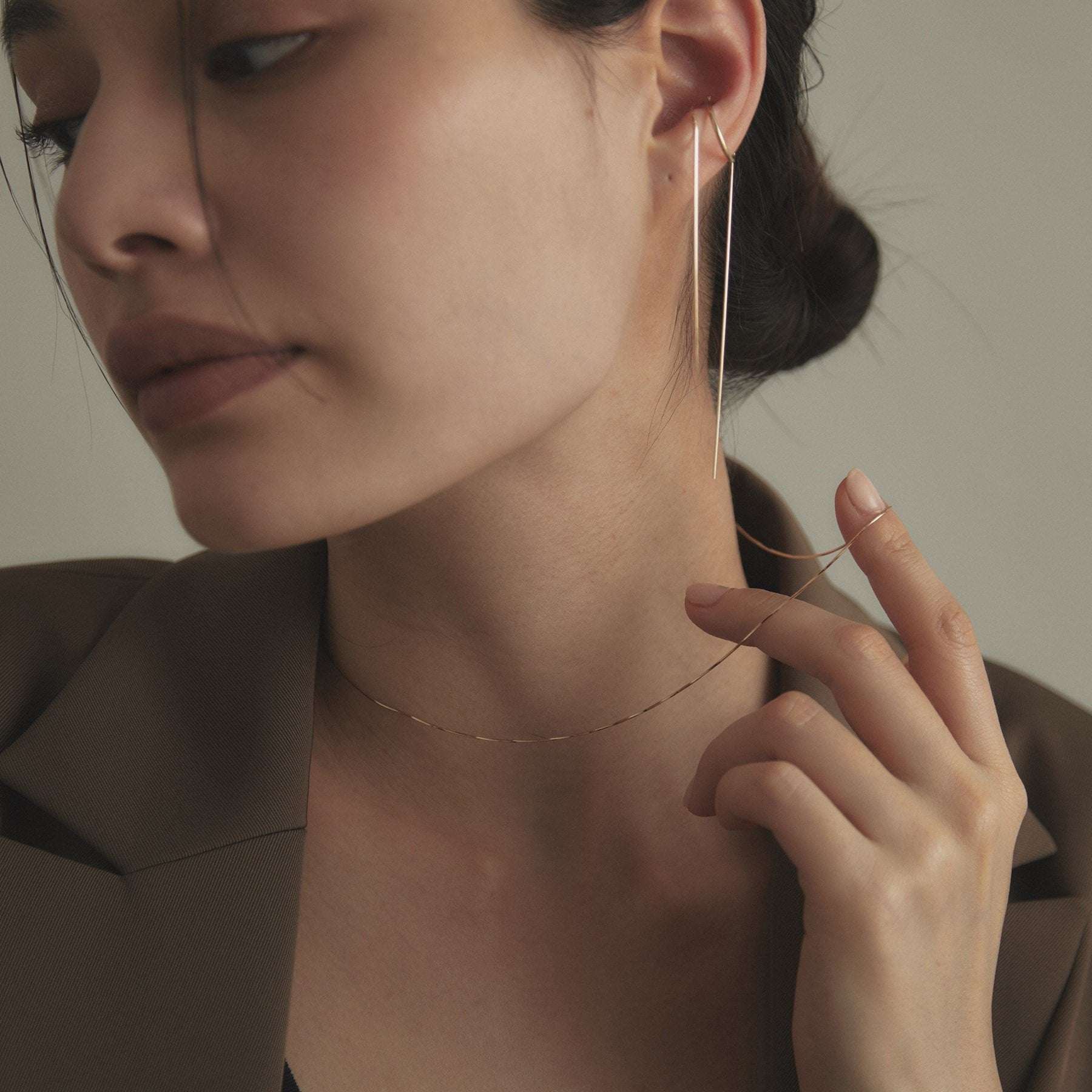 ココシュニック COCOSHNIK コンパクトチェーン ネックレス (イエローゴールド) イエローゴールド(100)