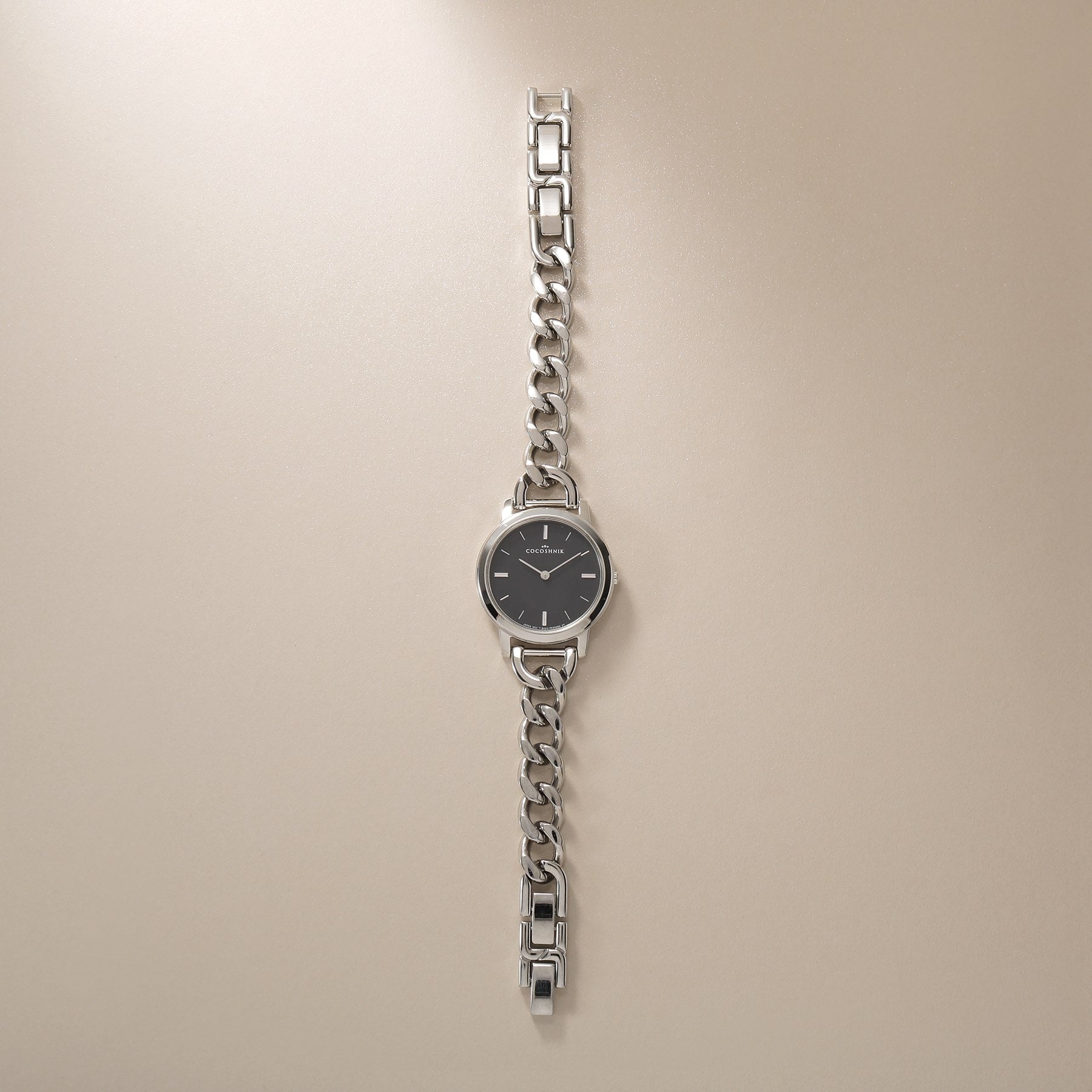 COCOSHNIK SS 圓形鏈條皮帶手錶