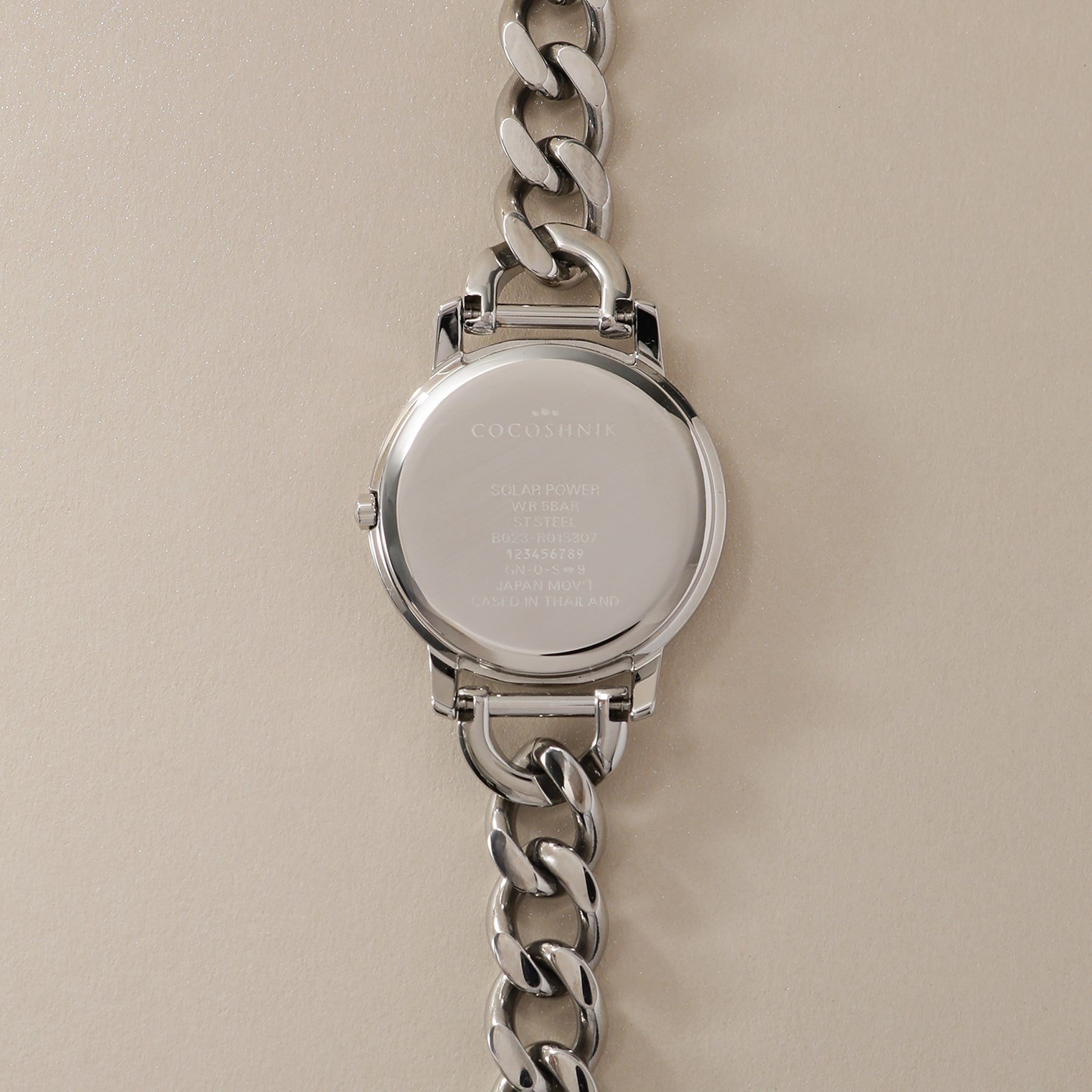 COCOSHNIK SS 圓形鏈條皮帶手錶