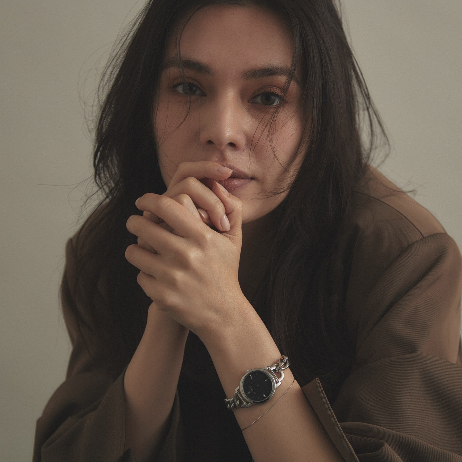 COCOSHNIK SS 圓形鏈條皮帶手錶