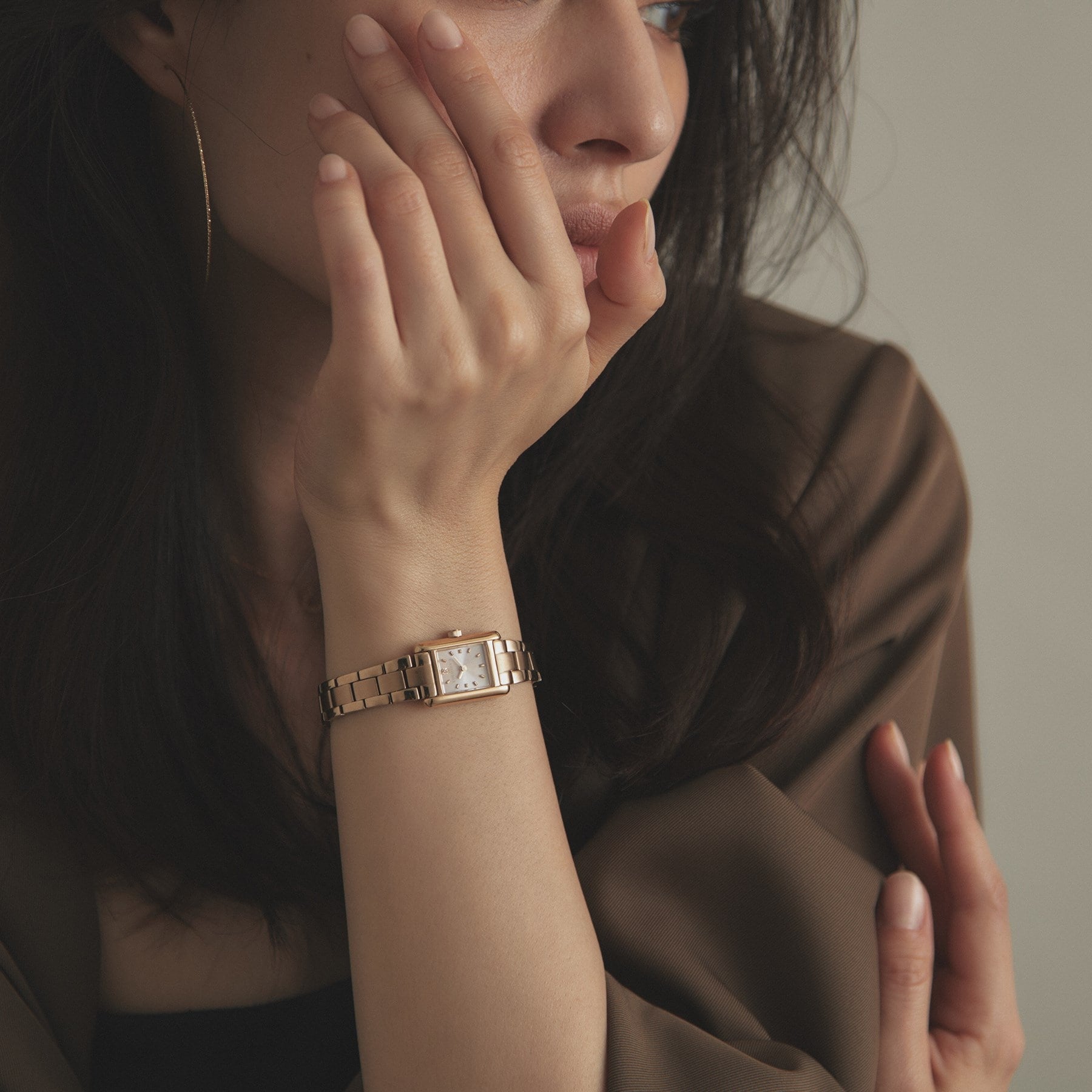 COCOSHNIK RG Square Metal Band Watch