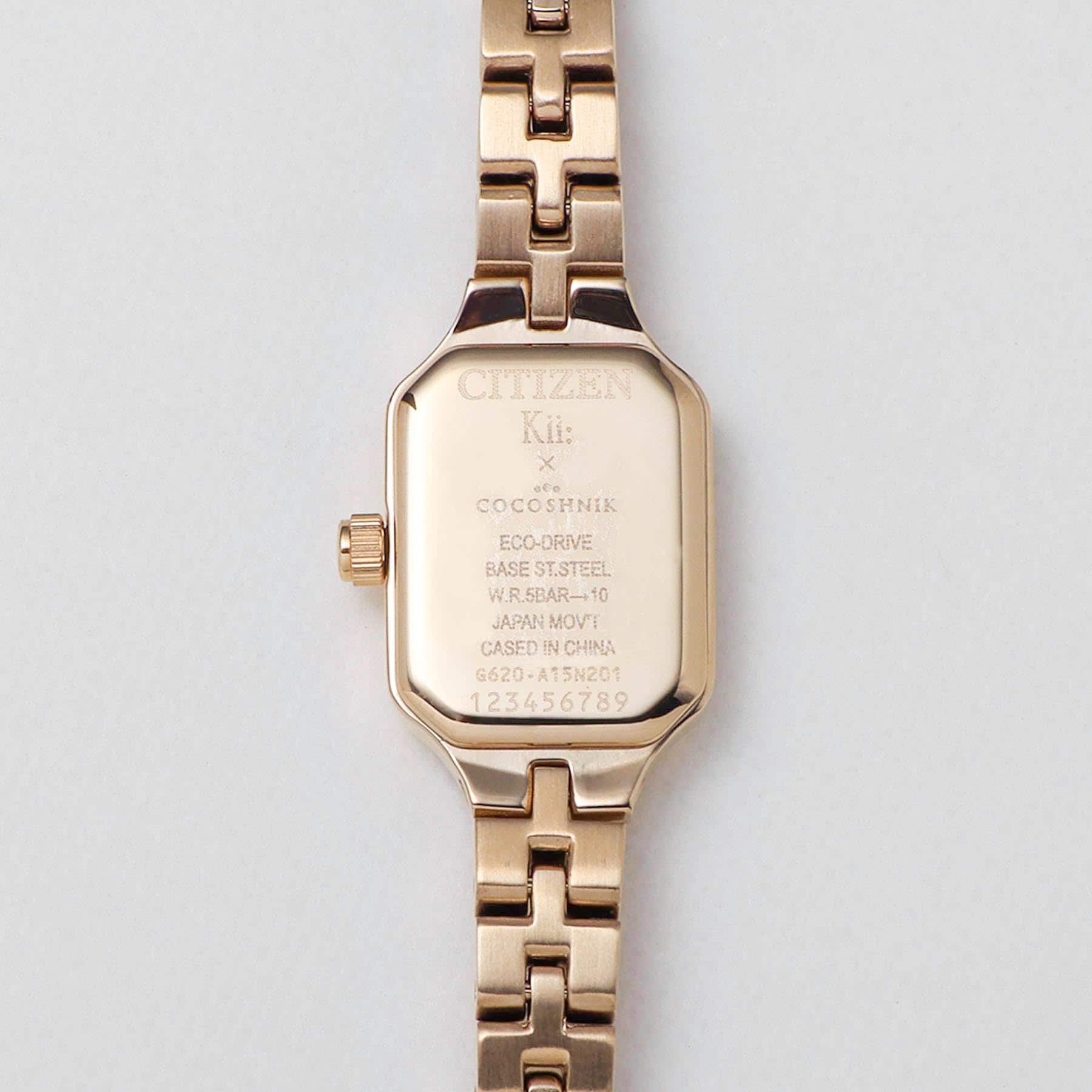 ココシュニック COCOSHNIK RG Kii:別注モデルスクエア ウォッチ(ブラウン) (ローズゴールド(100)) ローズゴールド(100)