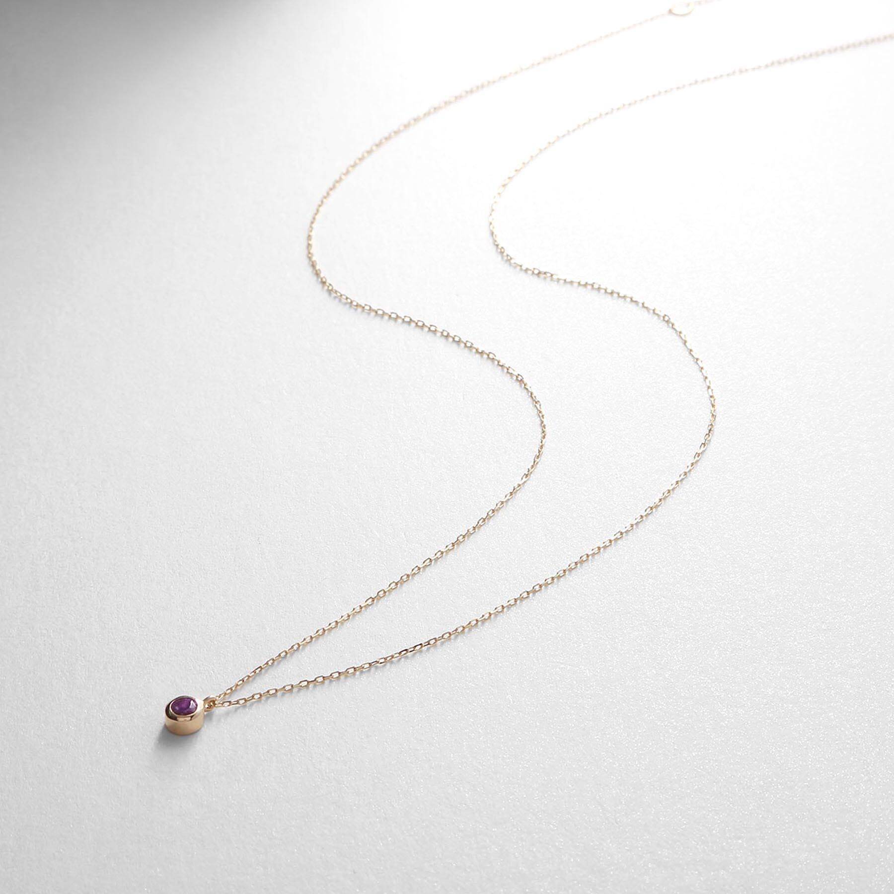 ココシュニック COCOSHNIK 【WEB限定】K10スピリチュアルストーン(アメシスト)ネックレス イエローゴールド(102)