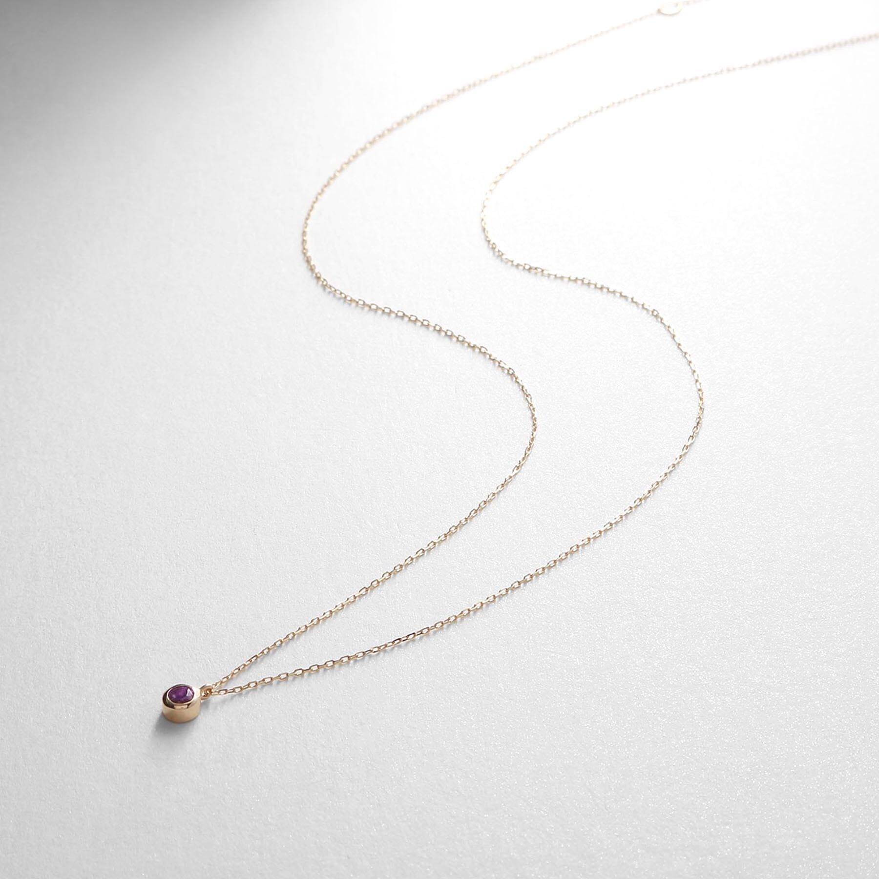 ココシュニック COCOSHNIK 【WEB限定】K10スピリチュアルストーン(アメシスト)ネックレス イエローゴールド(102)