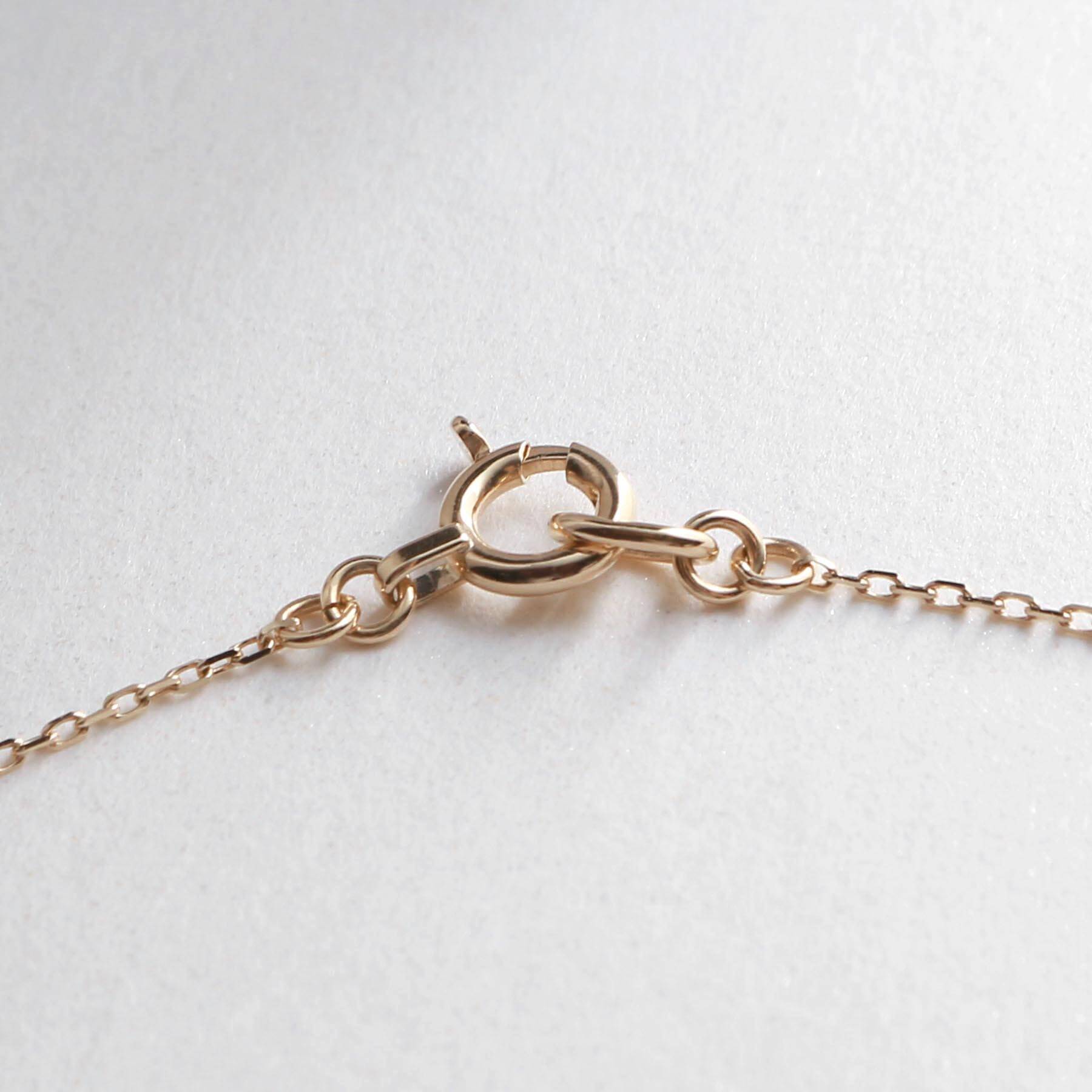 ココシュニック COCOSHNIK K10ダイヤモンド爪留め アシンメトリーネックレス イエローゴールド(104)