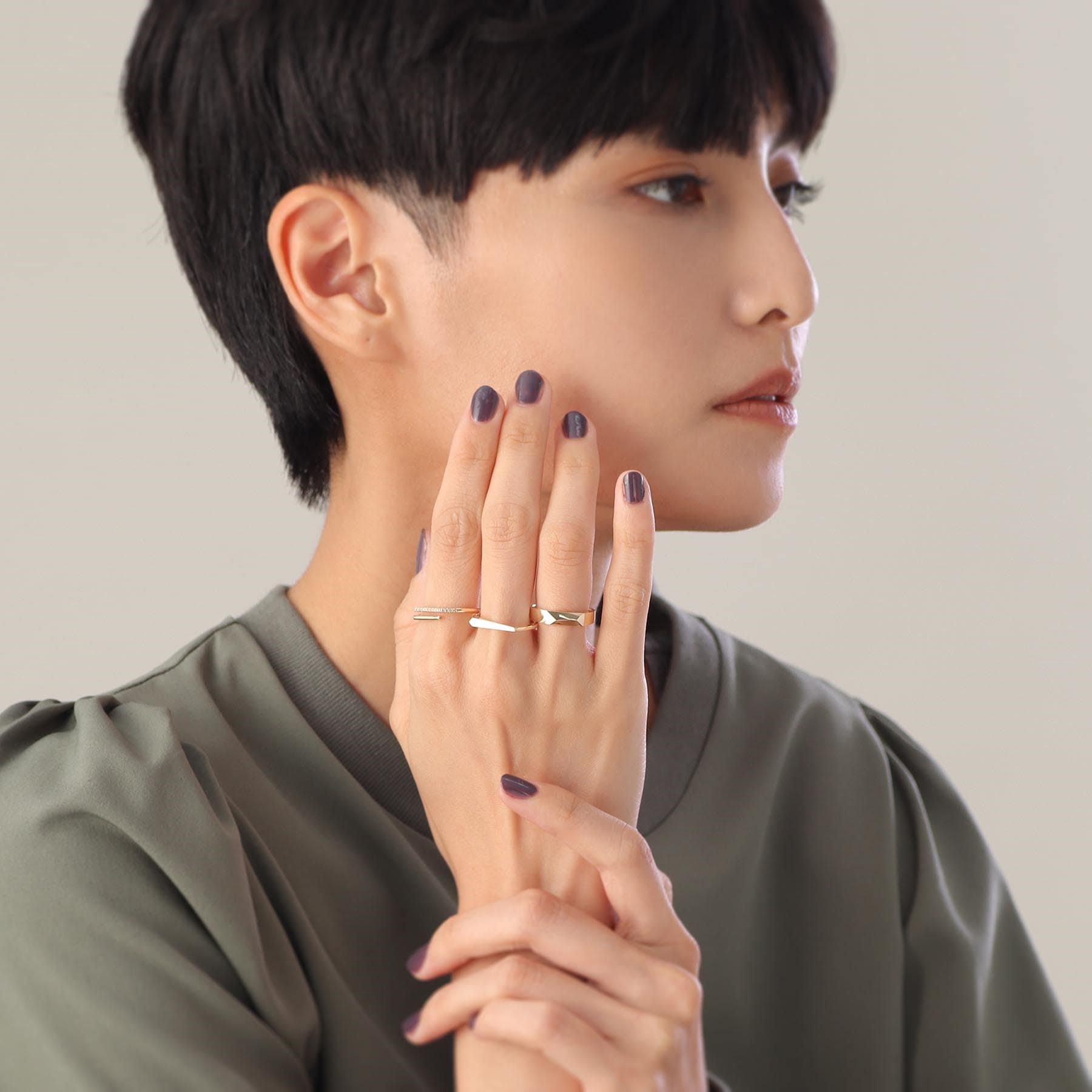 ココシュニック COCOSHNIK K10ダイヤモンド スリットオーバーラップ リング