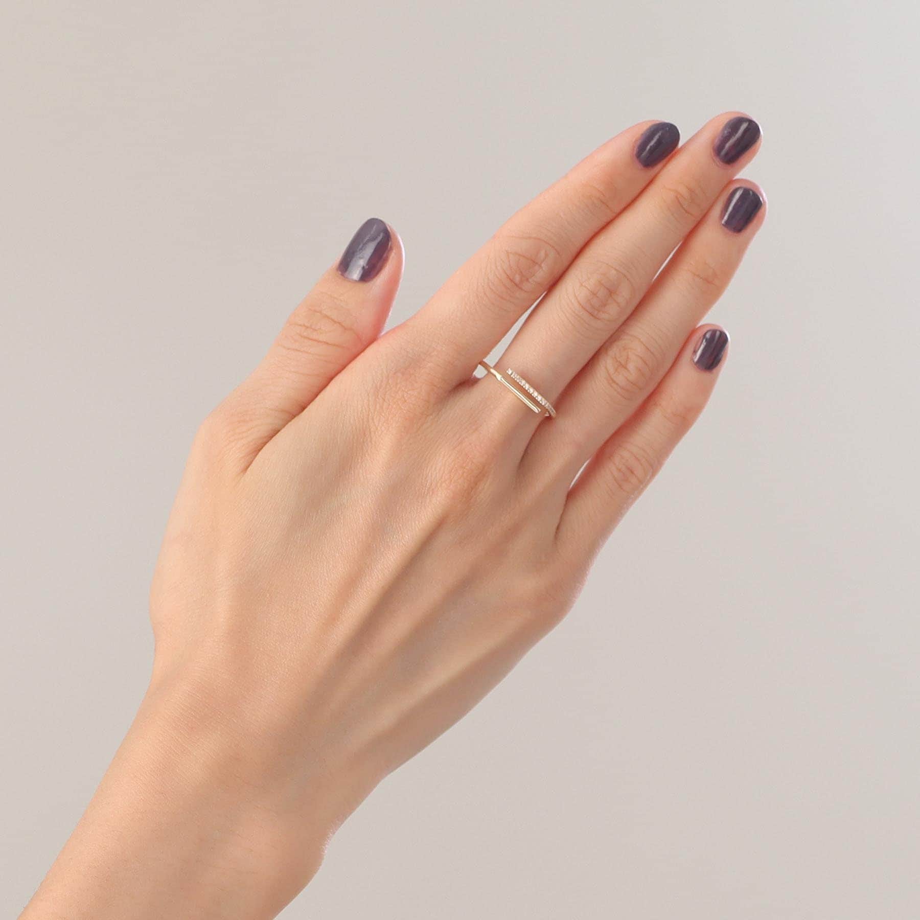 ココシュニック COCOSHNIK K10ダイヤモンド スリットオーバーラップ リング