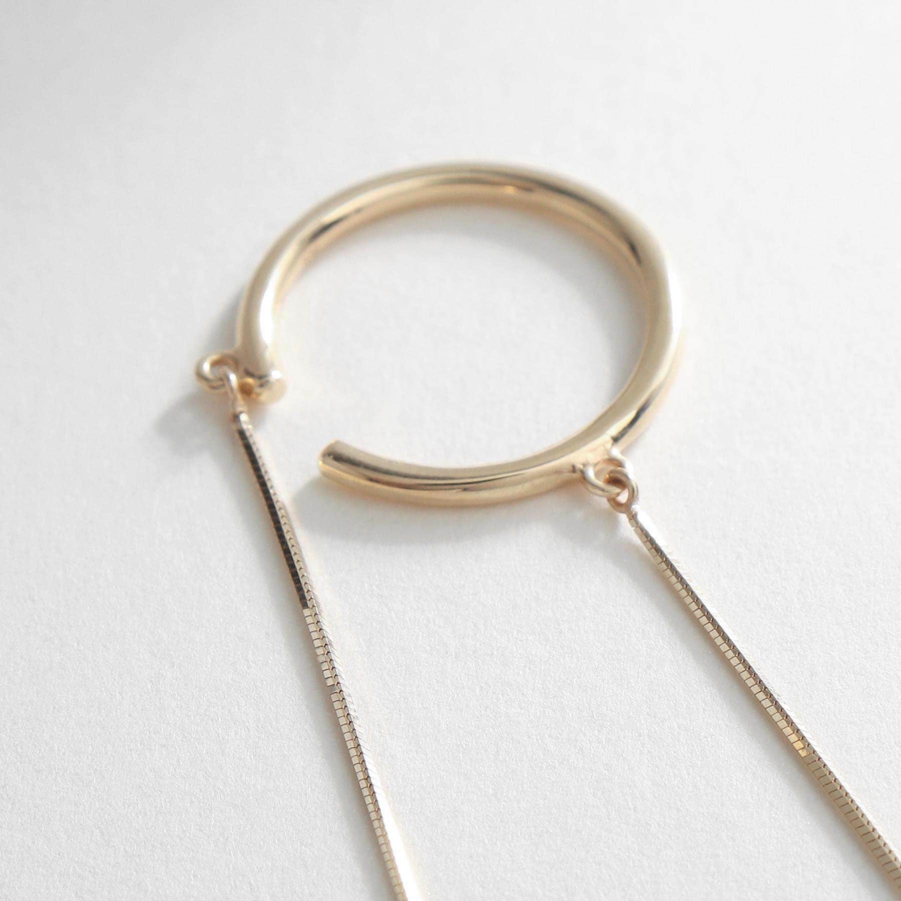 ココシュニック COCOSHNIK K10コンパクトチェーン前後 イヤーカフ(片耳用) イエローゴールド(100)