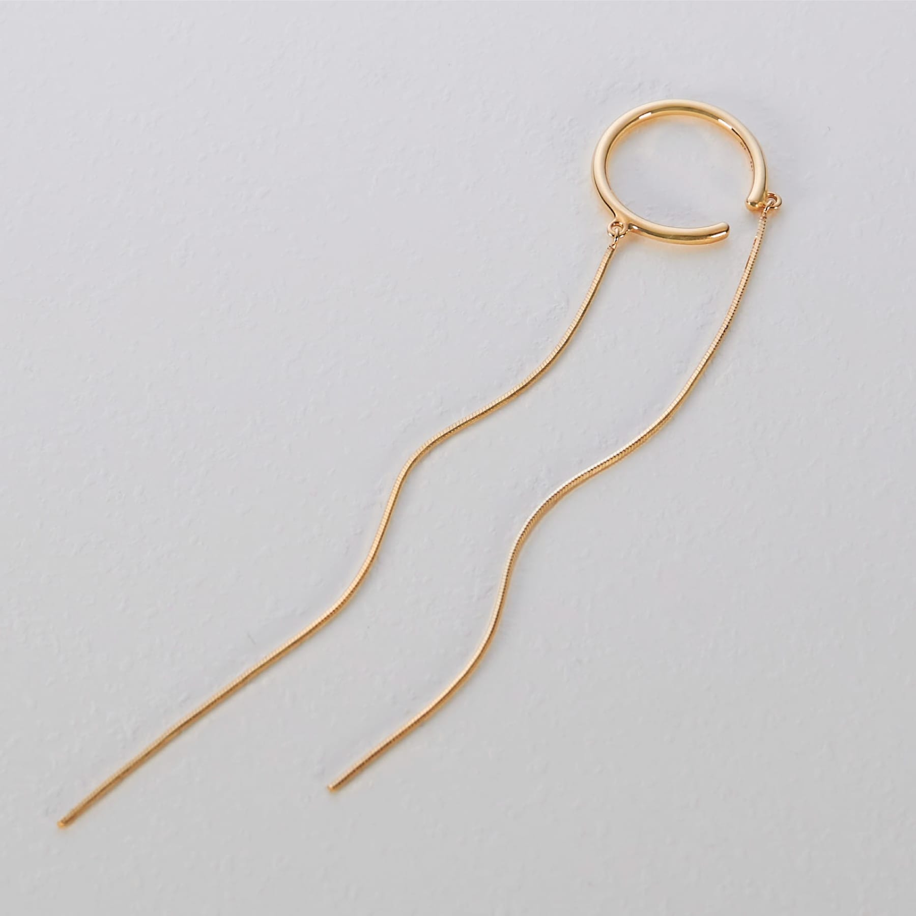 ココシュニック COCOSHNIK K10コンパクトチェーン前後 イヤーカフ(片耳用) イエローゴールド(100)