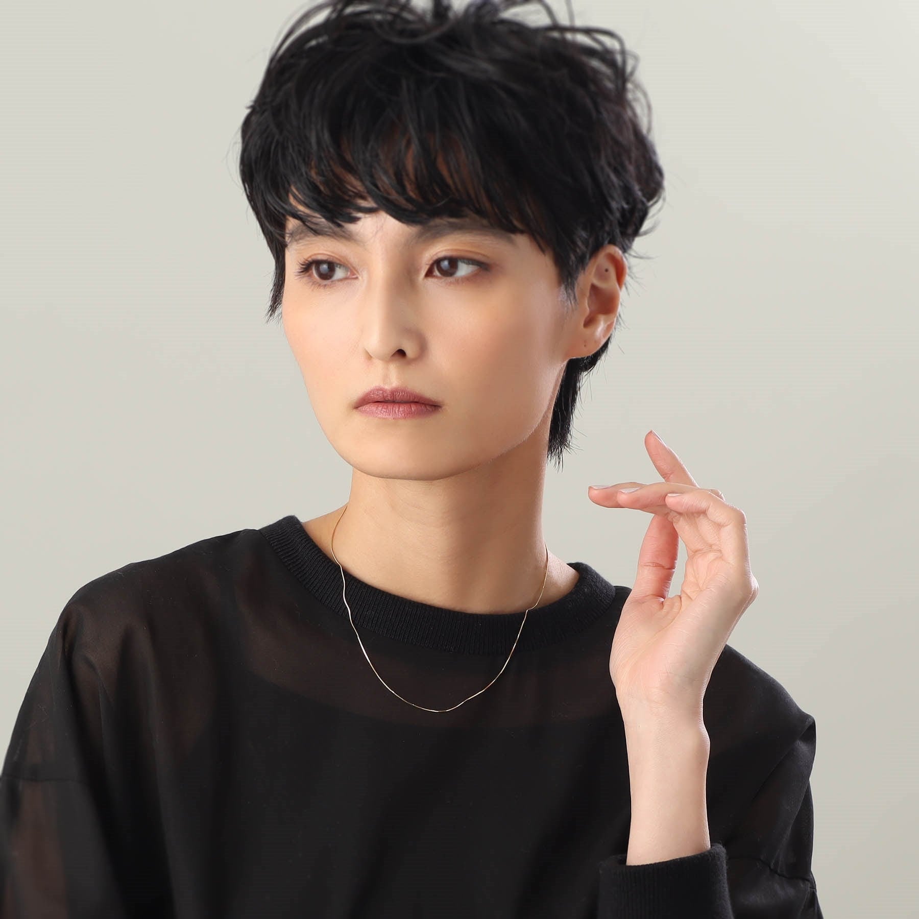 ココシュニック COCOSHNIK K18コンパクトチェーン ネックレス (イエローゴールド(100)) イエローゴールド(100)