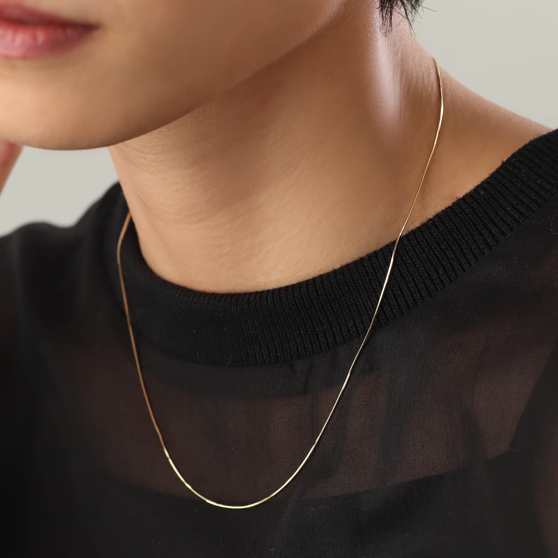 ココシュニック COCOSHNIK K18コンパクトチェーン ネックレス (イエローゴールド(100)) イエローゴールド(100)