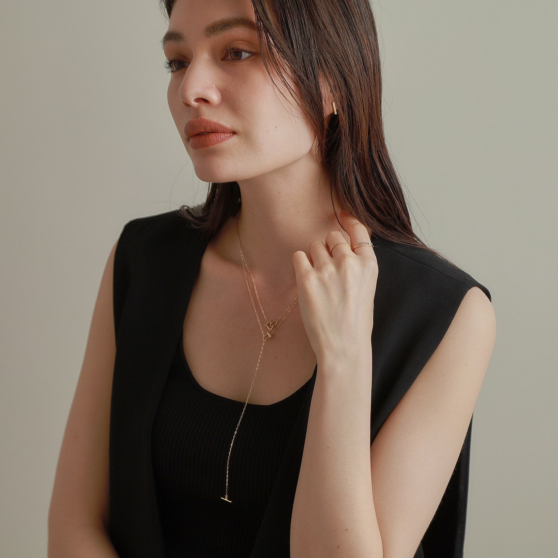 ココシュニック COCOSHNIK K10ダイヤモンド ロックモチーフ ネックレス (イエローゴールド(104)) イエローゴールド(104)