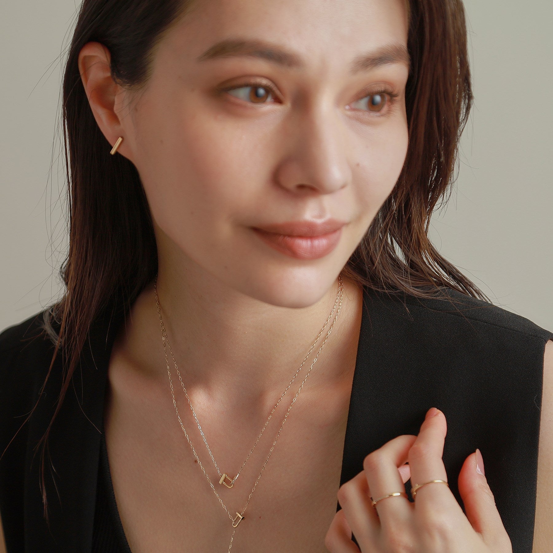 ココシュニック COCOSHNIK K10ダイヤモンド ロックモチーフ ネックレス (イエローゴールド(104)) イエローゴールド(104)