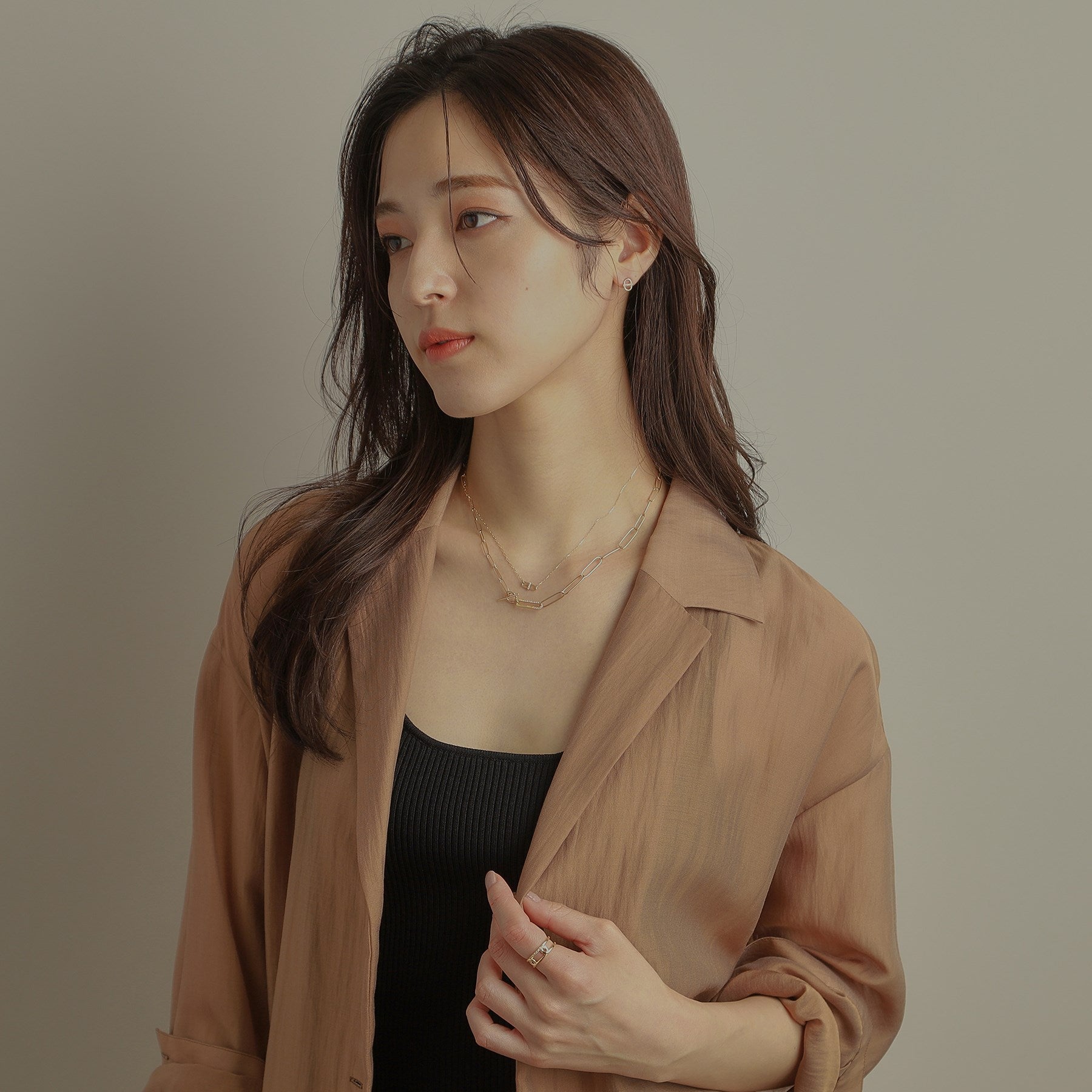 ココシュニック COCOSHNIK K10ダイヤモンド PCモチーフ スタッドピアス (イエローゴールド(104)) イエローゴールド(104)