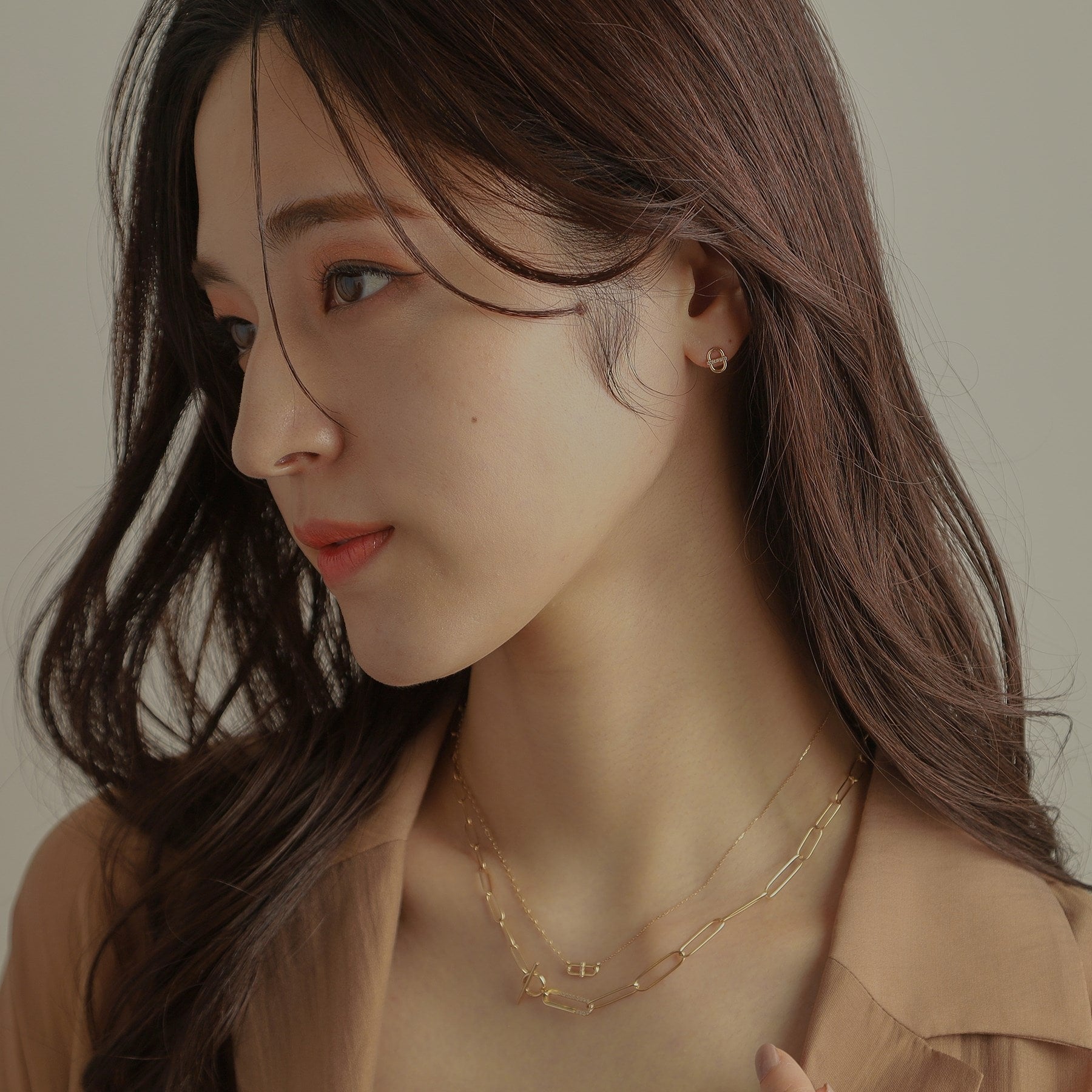 ココシュニック COCOSHNIK K10ダイヤモンド PCモチーフ スタッドピアス (イエローゴールド(104)) イエローゴールド(104)