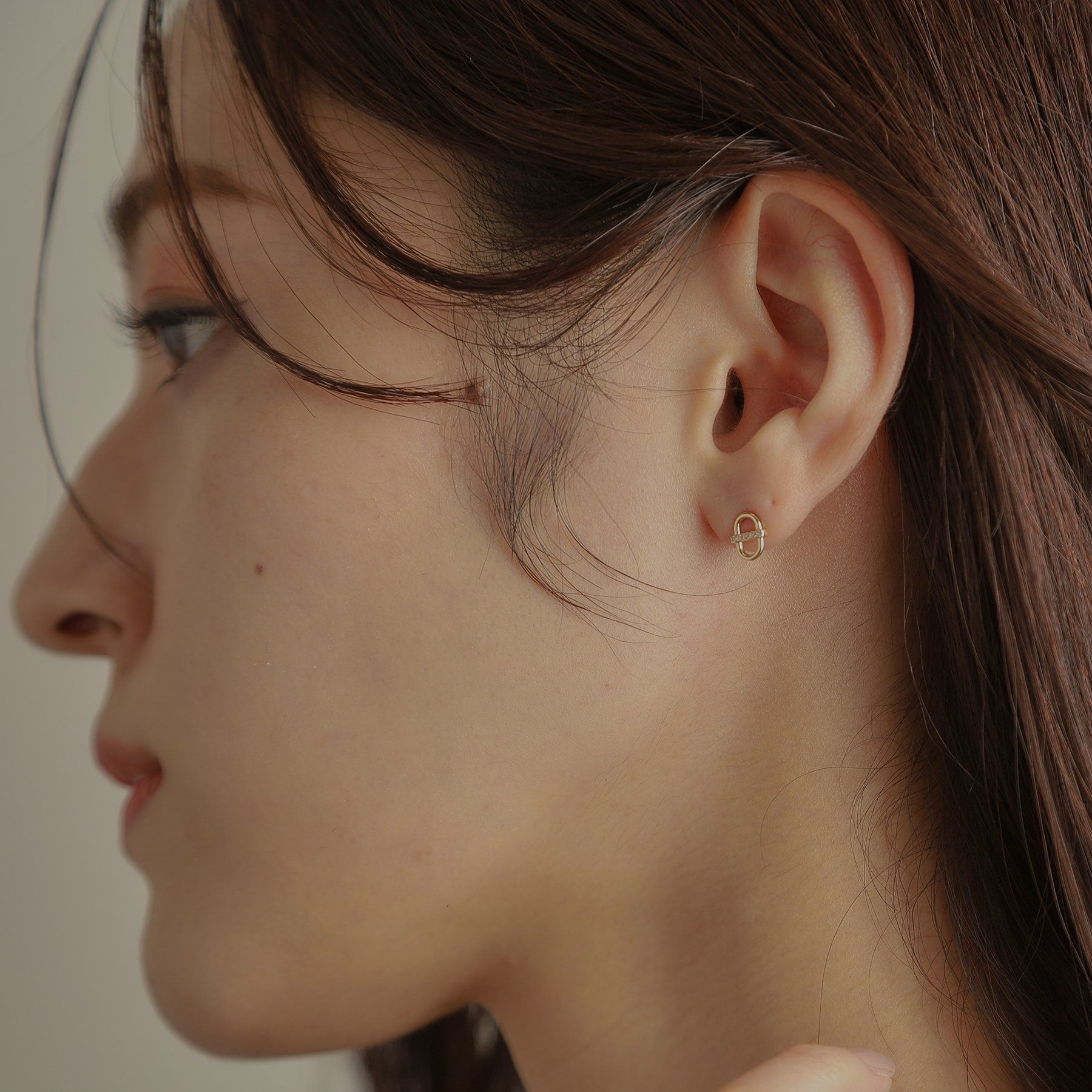 ココシュニック COCOSHNIK K10ダイヤモンド PCモチーフ スタッドピアス (イエローゴールド(104)) イエローゴールド(104)