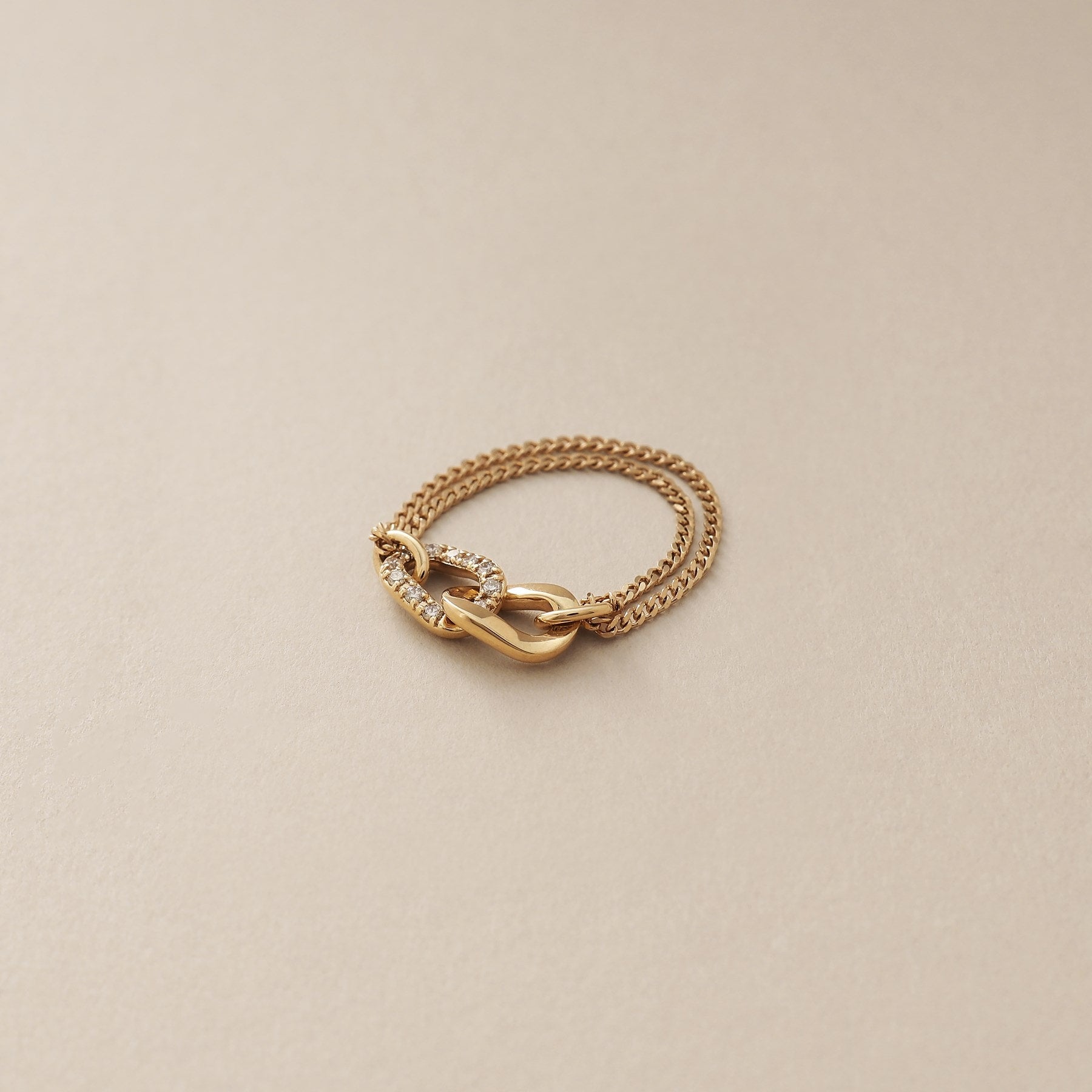 ココシュニック COCOSHNIK K10ダイヤモンド キヘイリンクチェーン リング (イエローゴールド(104)) イエローゴールド(104)