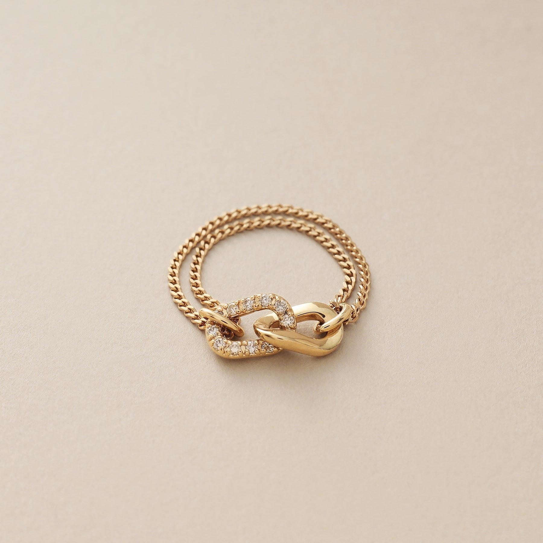 ココシュニック COCOSHNIK K10ダイヤモンド キヘイリンクチェーン リング (イエローゴールド(104)) イエローゴールド(104)