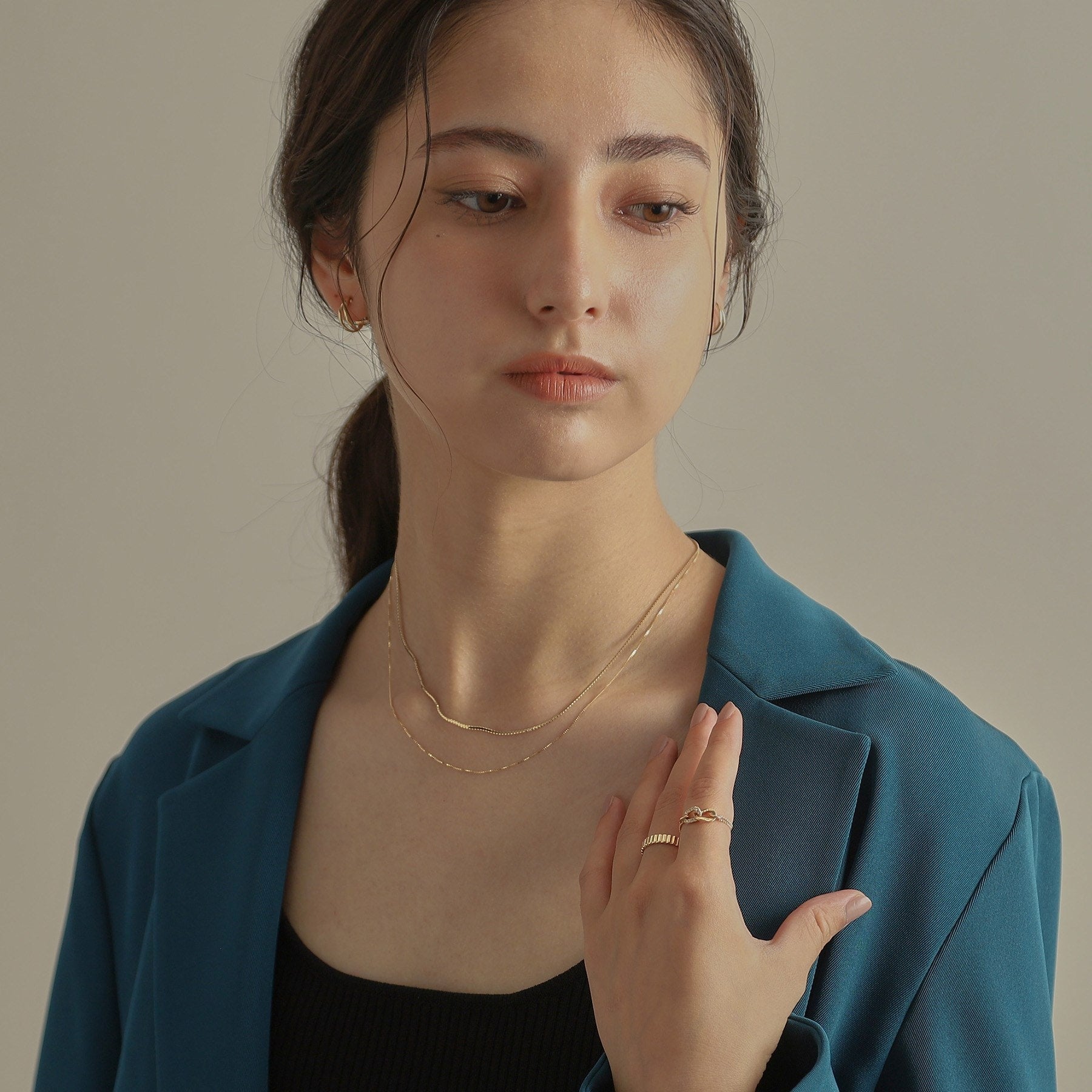 ココシュニック COCOSHNIK K10ダイヤモンド キヘイリンクチェーン リング (イエローゴールド(104)) イエローゴールド(104)