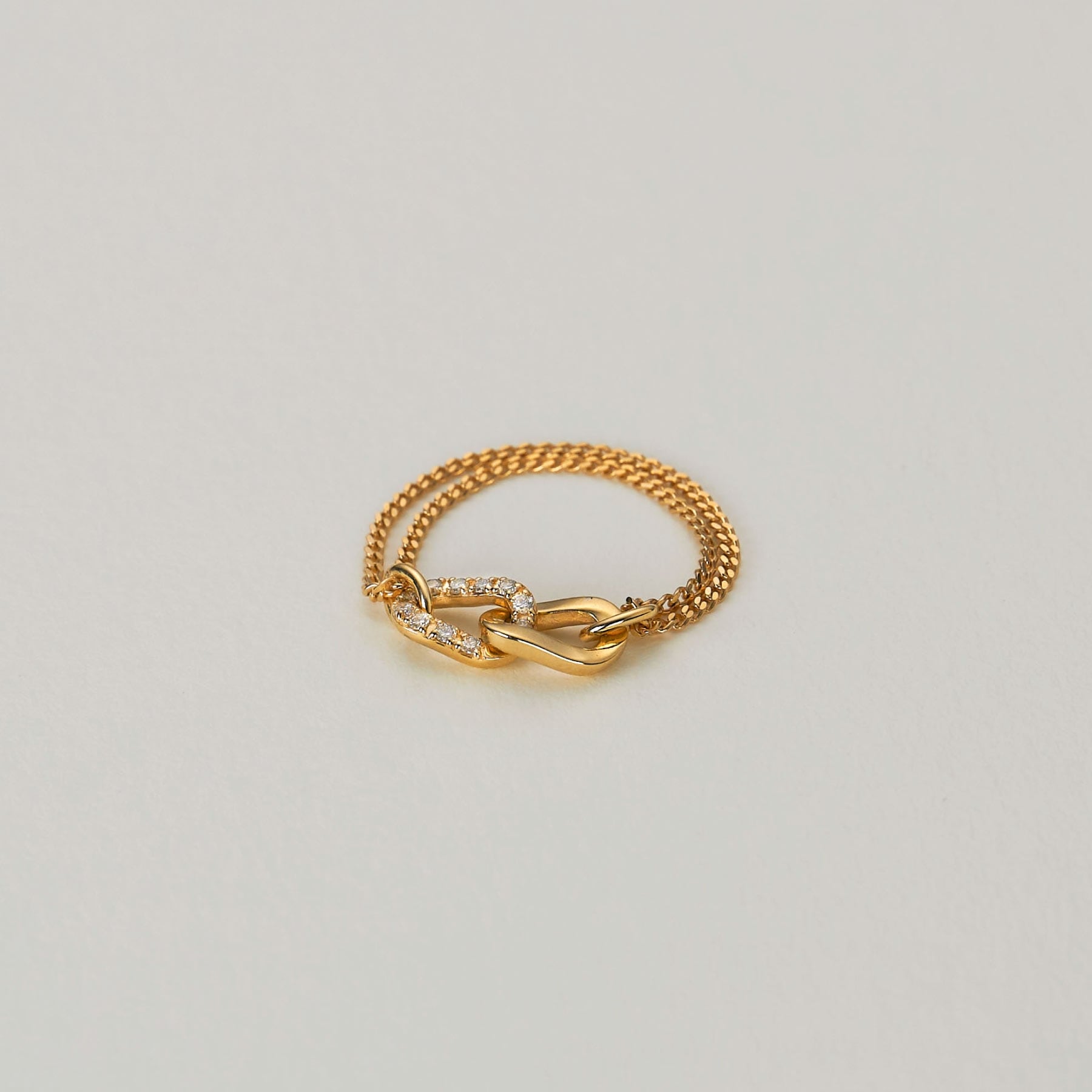 ココシュニック COCOSHNIK K10ダイヤモンド キヘイリンクチェーン リング (イエローゴールド(104)) イエローゴールド(104)