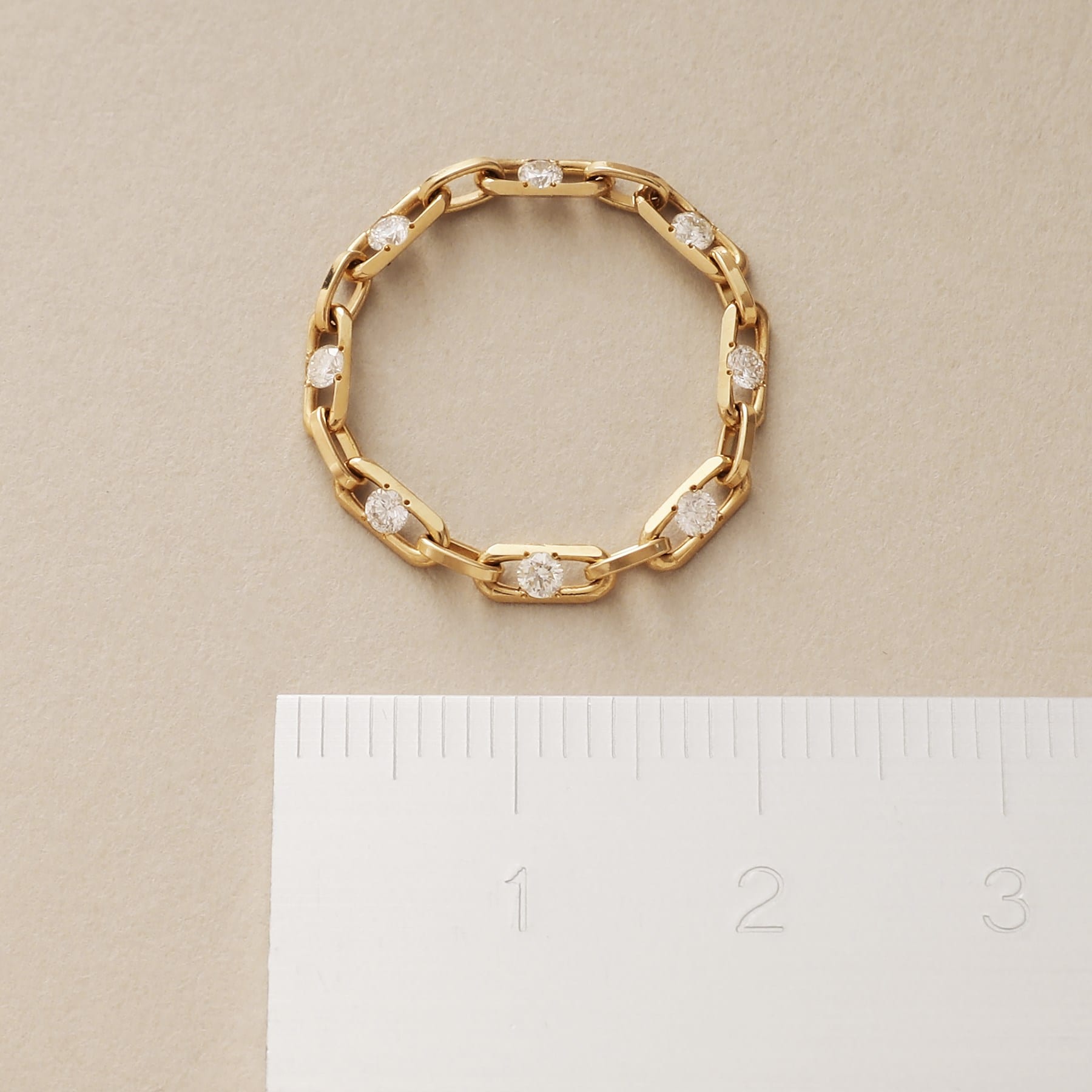 ココシュニック COCOSHNIK K18ダイヤモンド ロングカットアズキチェーン リング (イエローゴールド(104)) イエローゴールド(104)