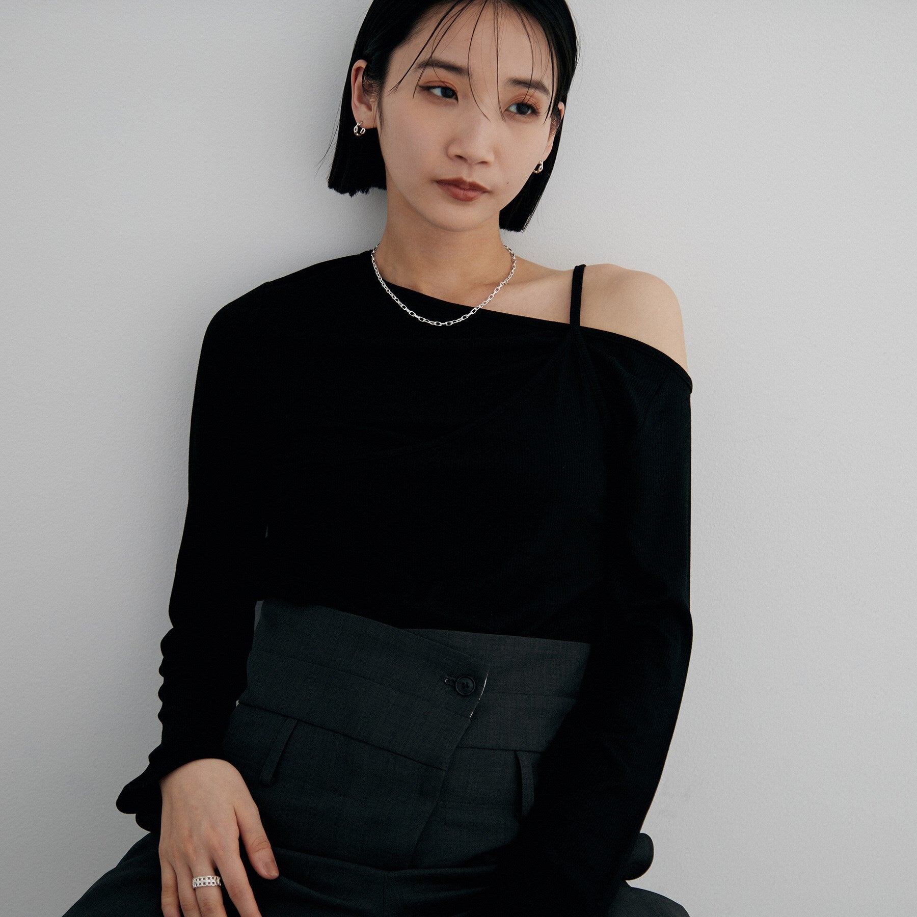 ココシュニック オンキッチュ COCOSHNIK ONKITSCH シルバー デザインチェーン ニュアンスケーブルネックレス(38cm) (シルバー(600)) シルバー(600)