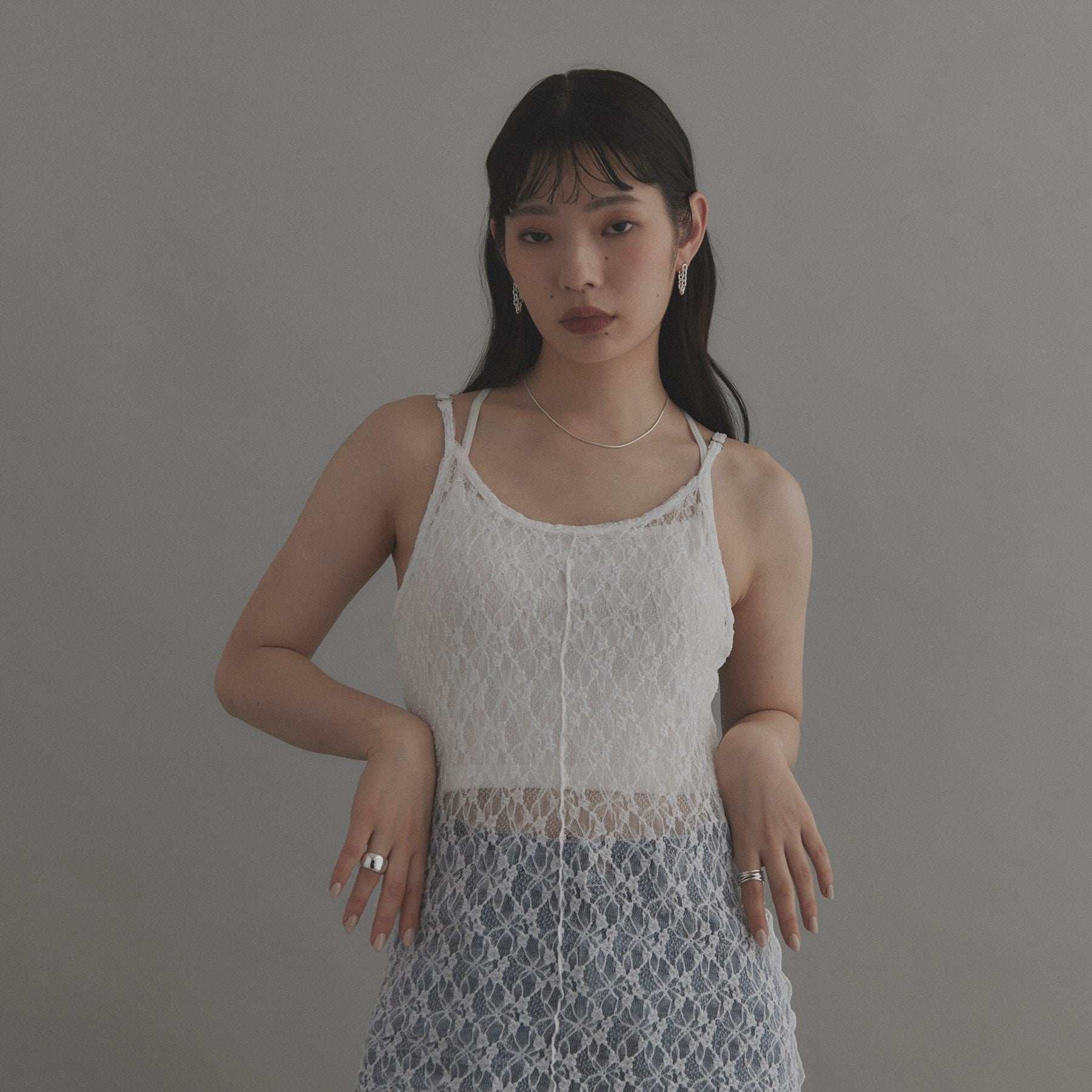 ココシュニック オンキッチュ COCOSHNIK ONKITSCH シルバー チェーンピアス オーバルリンクフープ