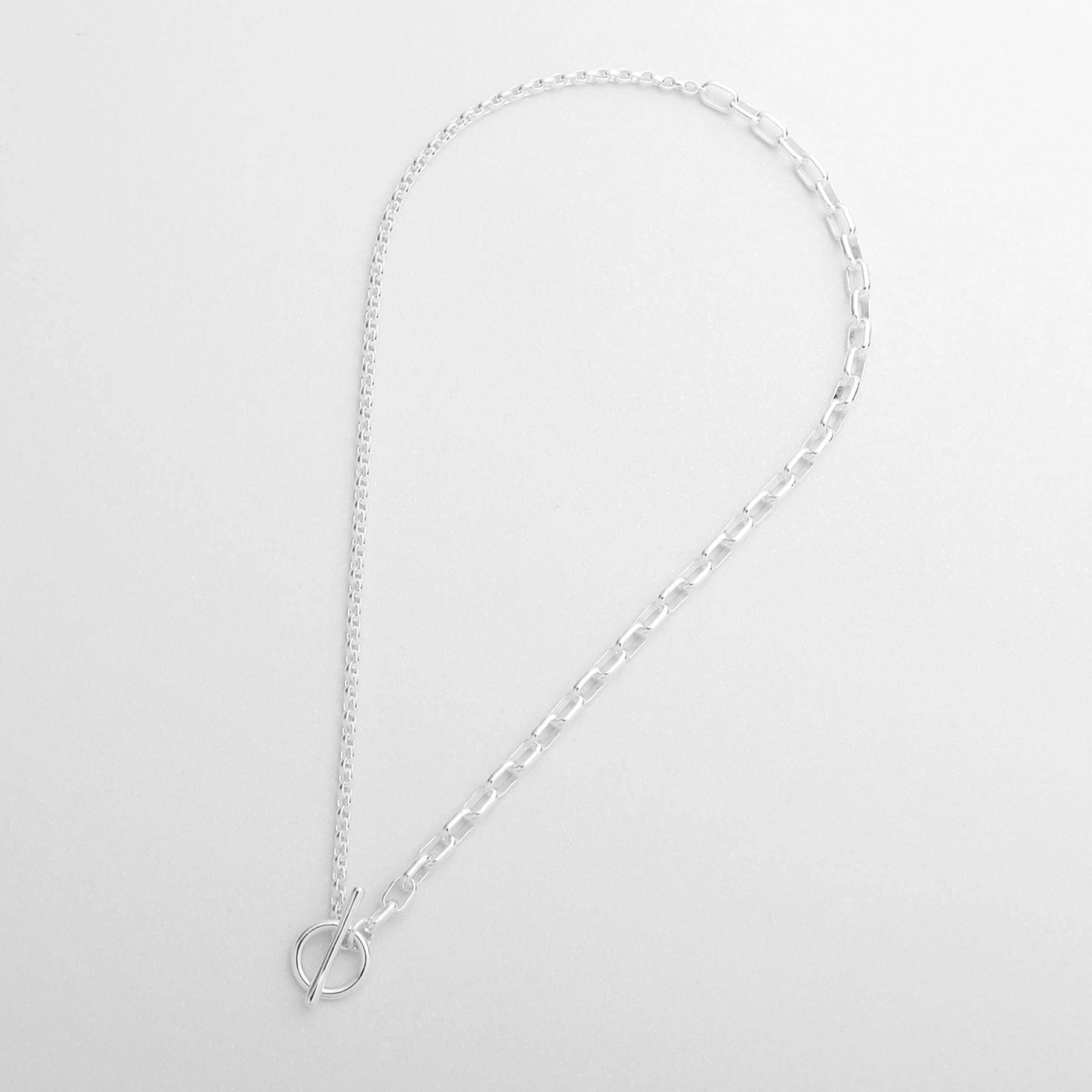 ココシュニック オンキッチュ COCOSHNIK ONKITSCH シルバー ミックスネックレス ドームチェーンマンテルネックレス シルバー(600)