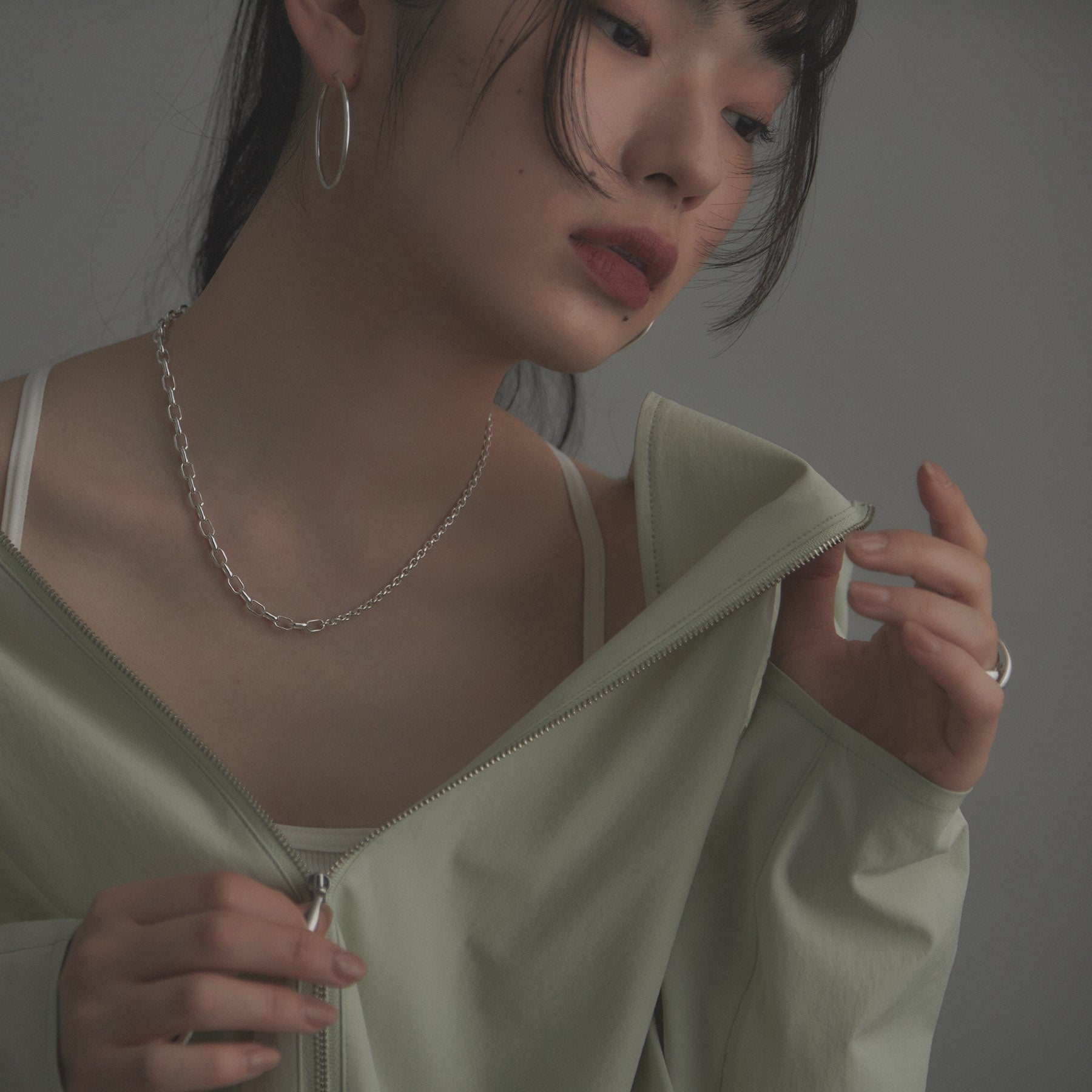 ココシュニック オンキッチュ COCOSHNIK ONKITSCH シルバー ミックスネックレス ドームチェーンマンテルネックレス シルバー(600)