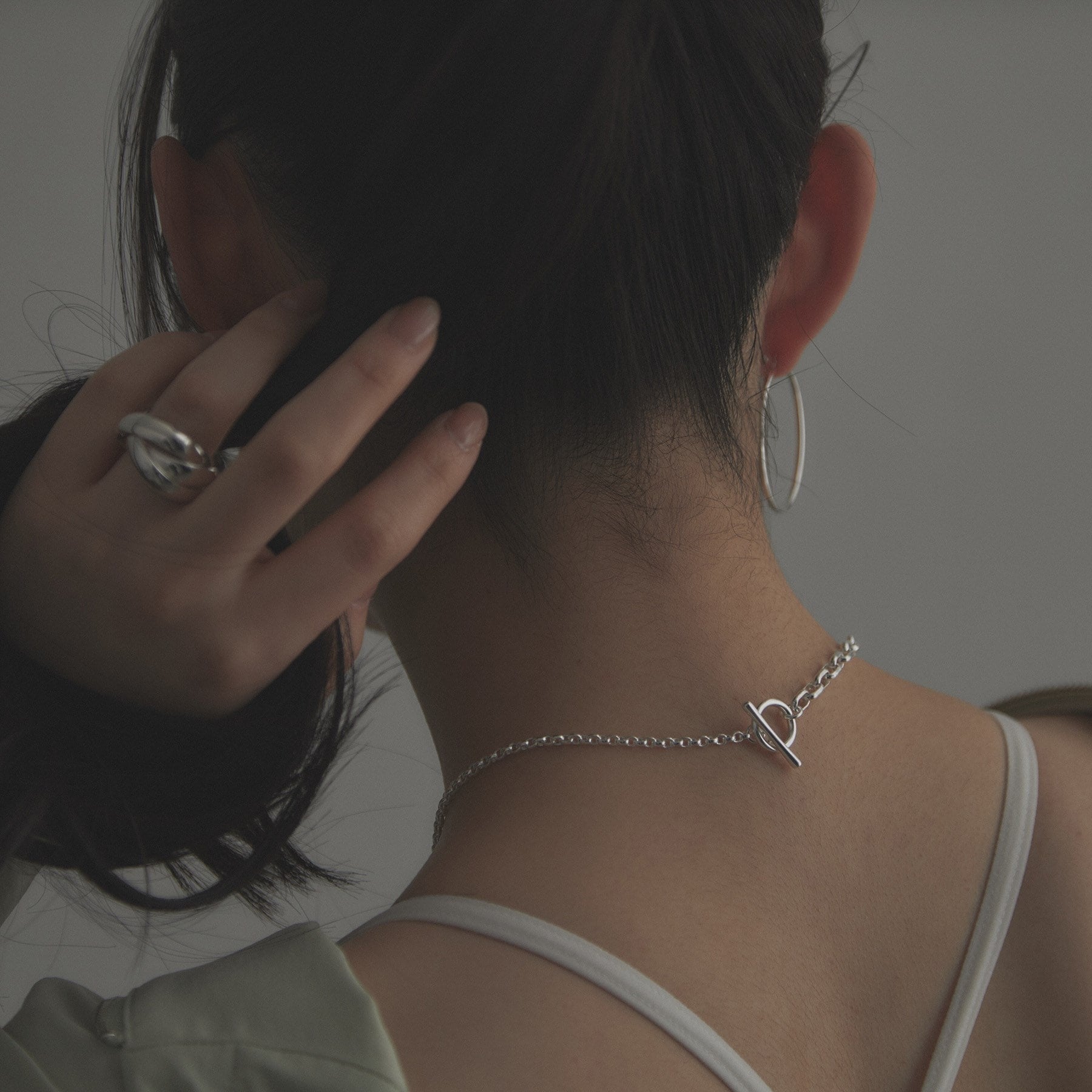 ココシュニック オンキッチュ COCOSHNIK ONKITSCH シルバー ミックスネックレス ドームチェーンマンテルネックレス シルバー(600)