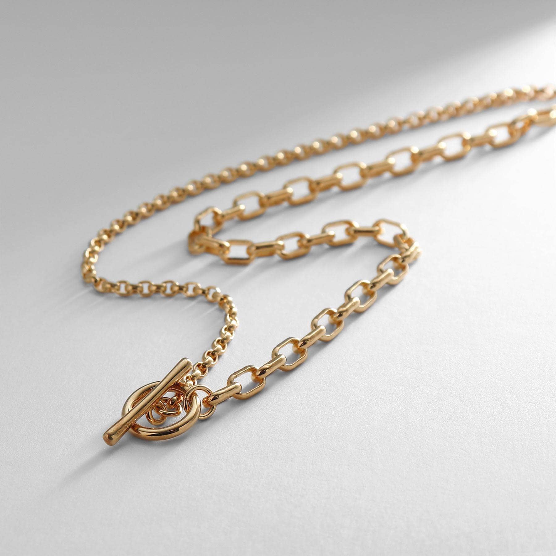 ココシュニック オンキッチュ COCOSHNIK ONKITSCH シルバー ミックスネックレス ドームチェーンマンテルネックレス GP