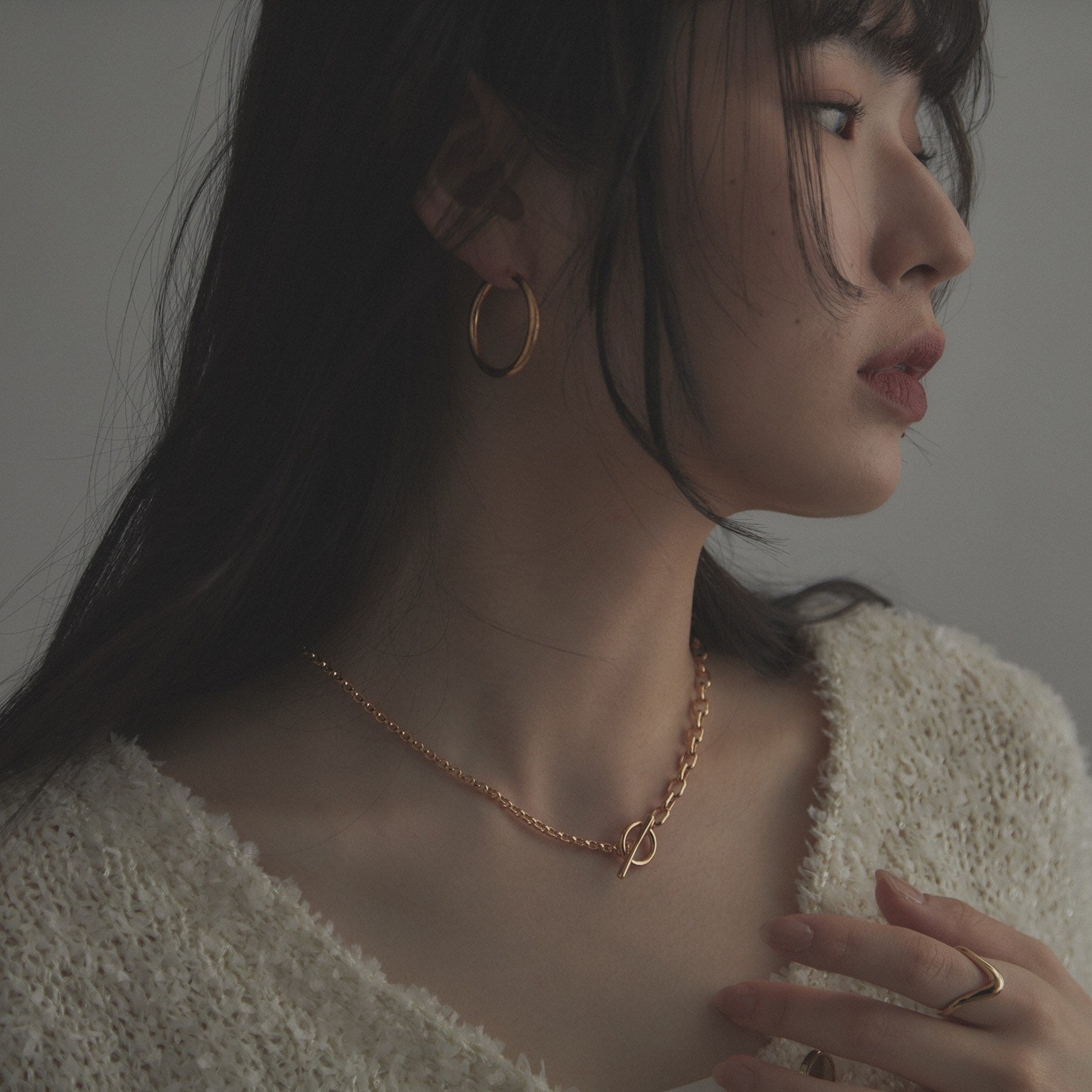 ココシュニック オンキッチュ COCOSHNIK ONKITSCH シルバー ミックスネックレス ドームチェーンマンテルネックレス GP