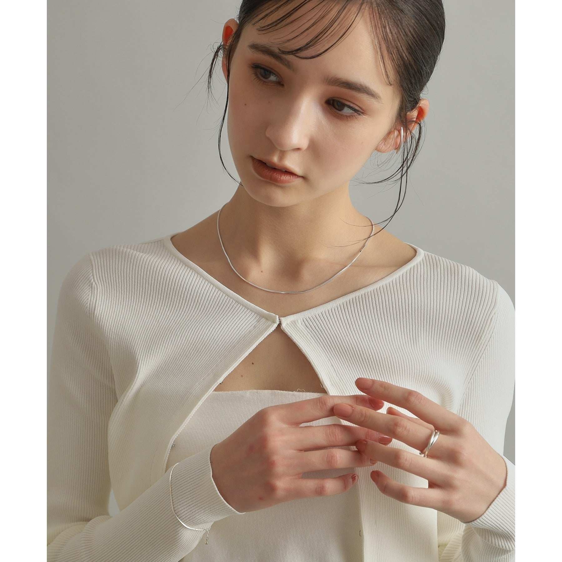 ココシュニック オンキッチュ COCOSHNIK ONKITSCH シルバー デザインチェーン コンパクトブレスレット シルバー(600)