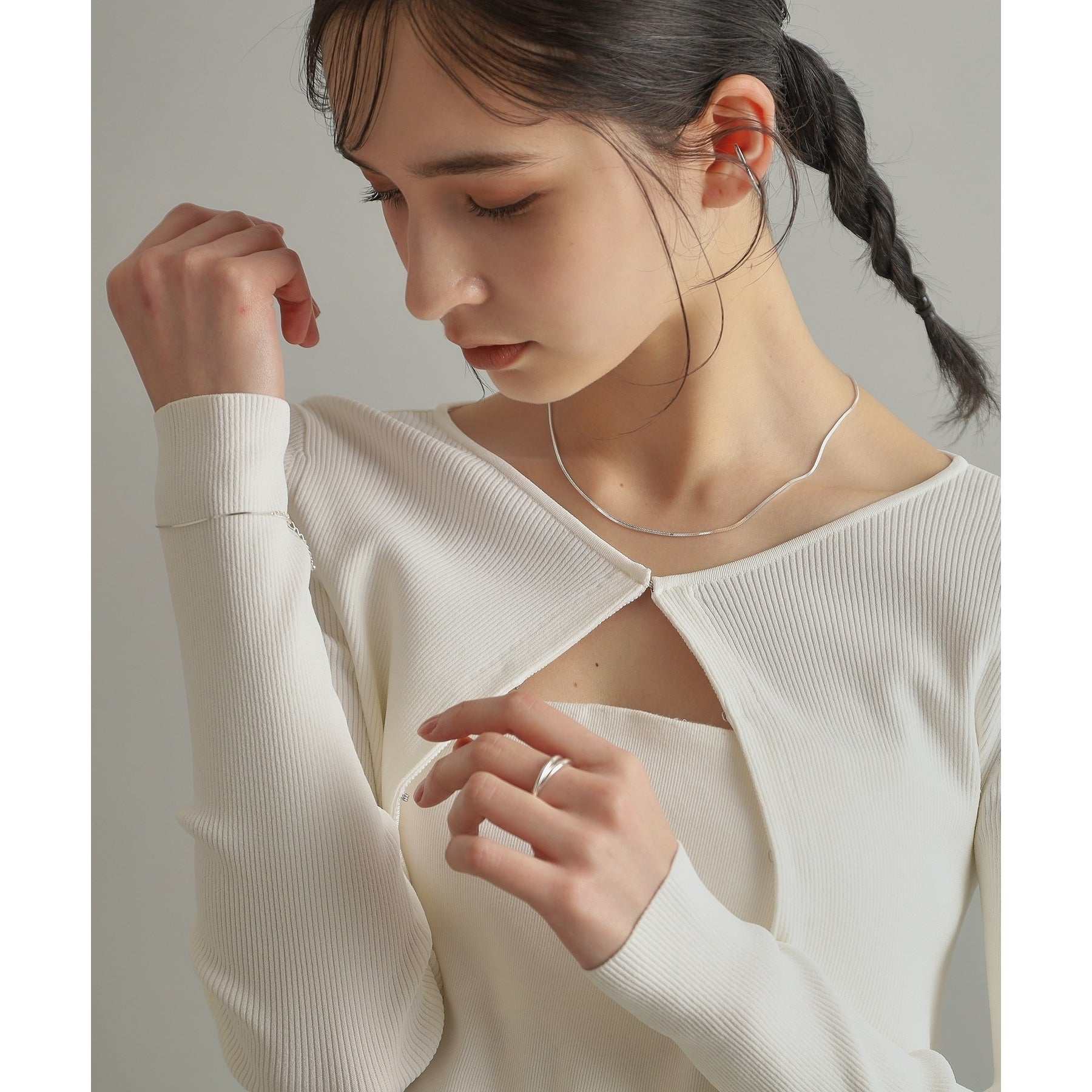 ココシュニック オンキッチュ COCOSHNIK ONKITSCH シルバー デザインチェーン コンパクトブレスレット シルバー(600)